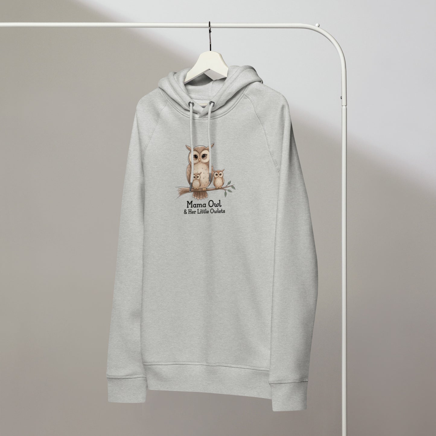 Unisex Organic Side Pocket Hoodie – Owl-Themed Eco-Friendly & Sustainable Dudeily