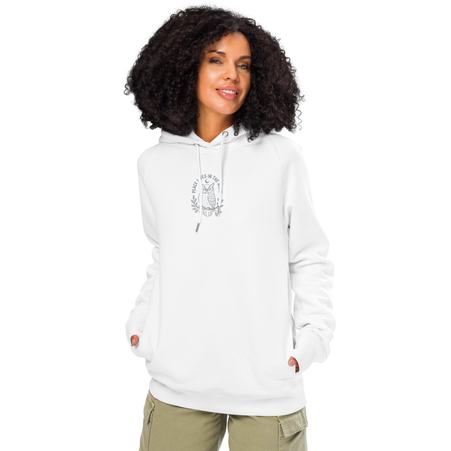 Owl Unisex Organic Side Pocket Hoodie – "Ethics in Every Feather" | Sustainable Fashion Dudeily