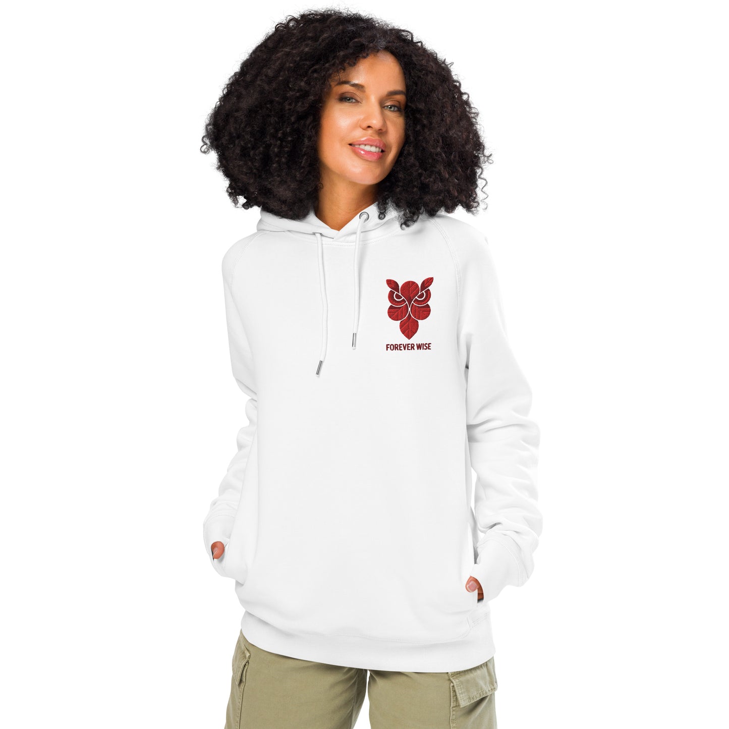 Owl Unisex Organic Side Pocket Hoodie: 'Forever Wise' in Fall | Sustainable Fashion USA Dudeily
