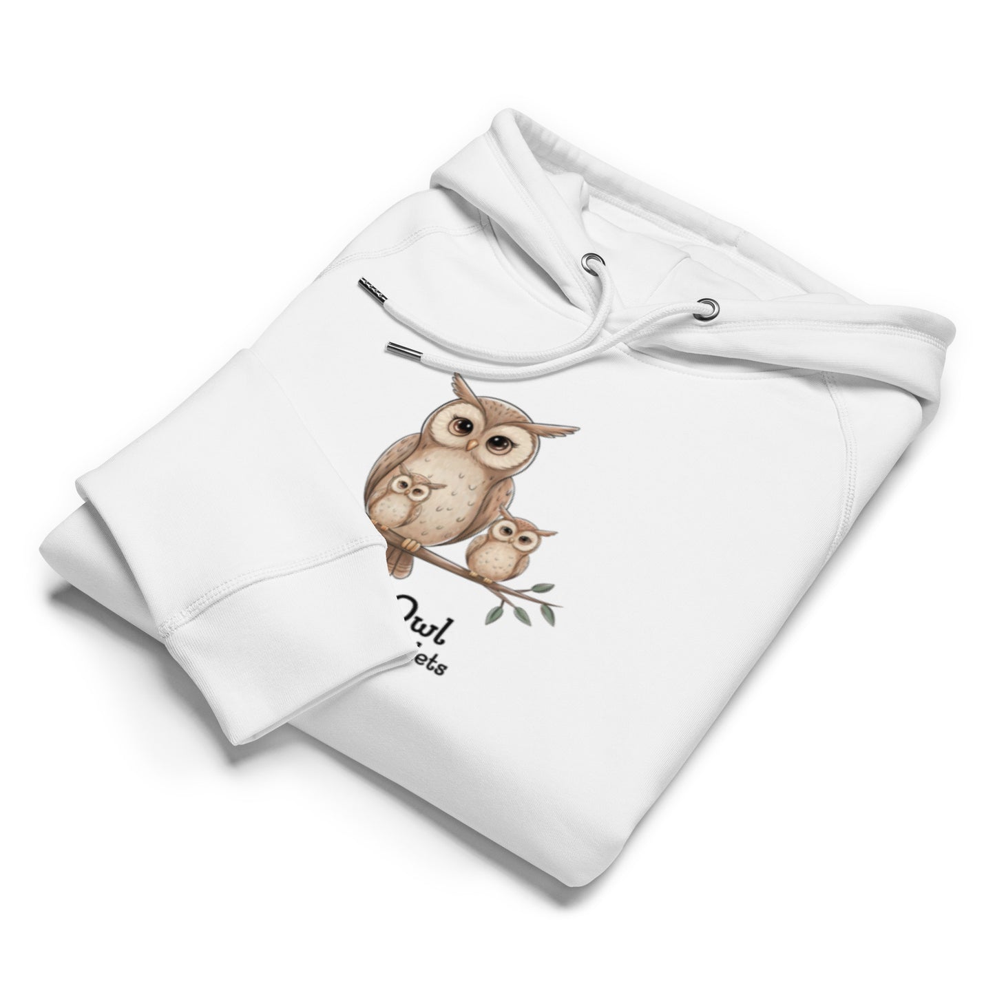 Unisex Organic Side Pocket Hoodie – Owl-Themed Eco-Friendly & Sustainable Dudeily