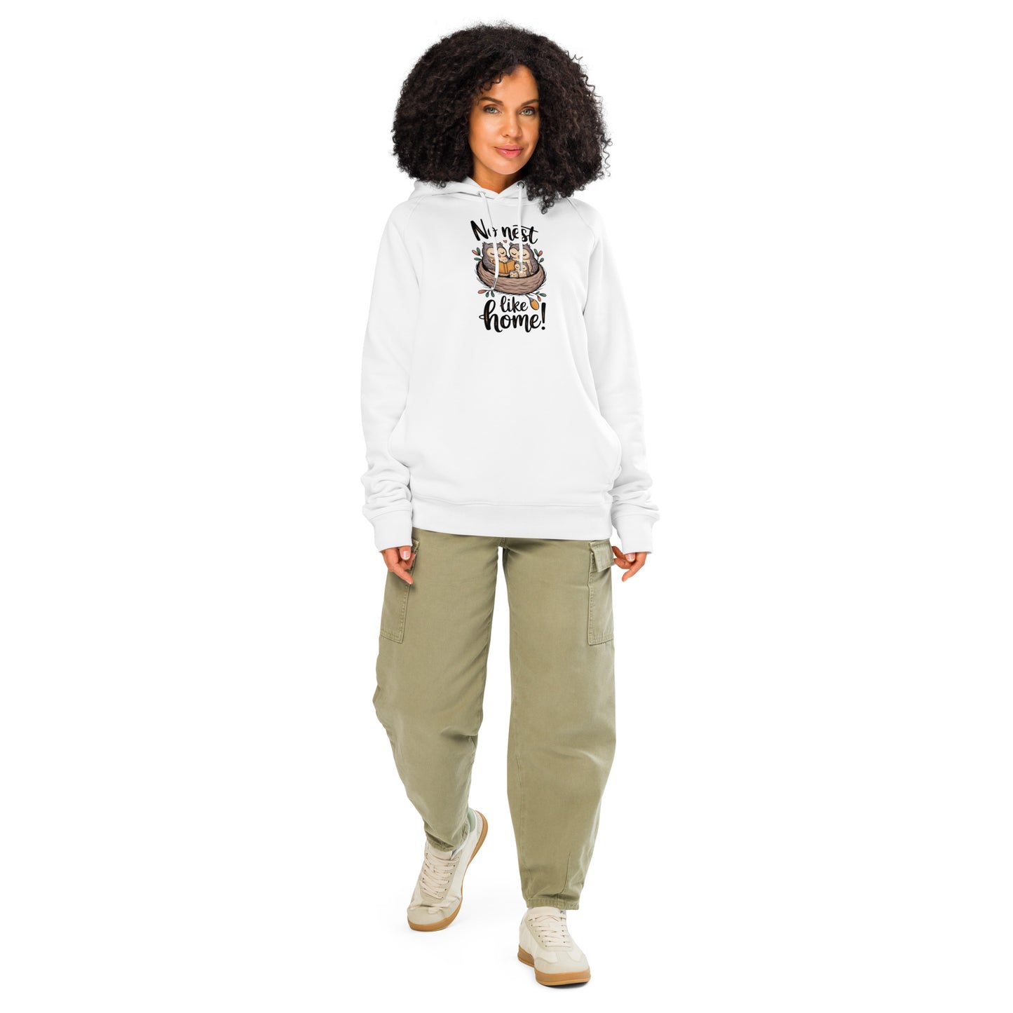 OwlNest Unisex Organic Side Pocket Hoodie – Eco-Friendly Comfort with Practical Style White Dudeily