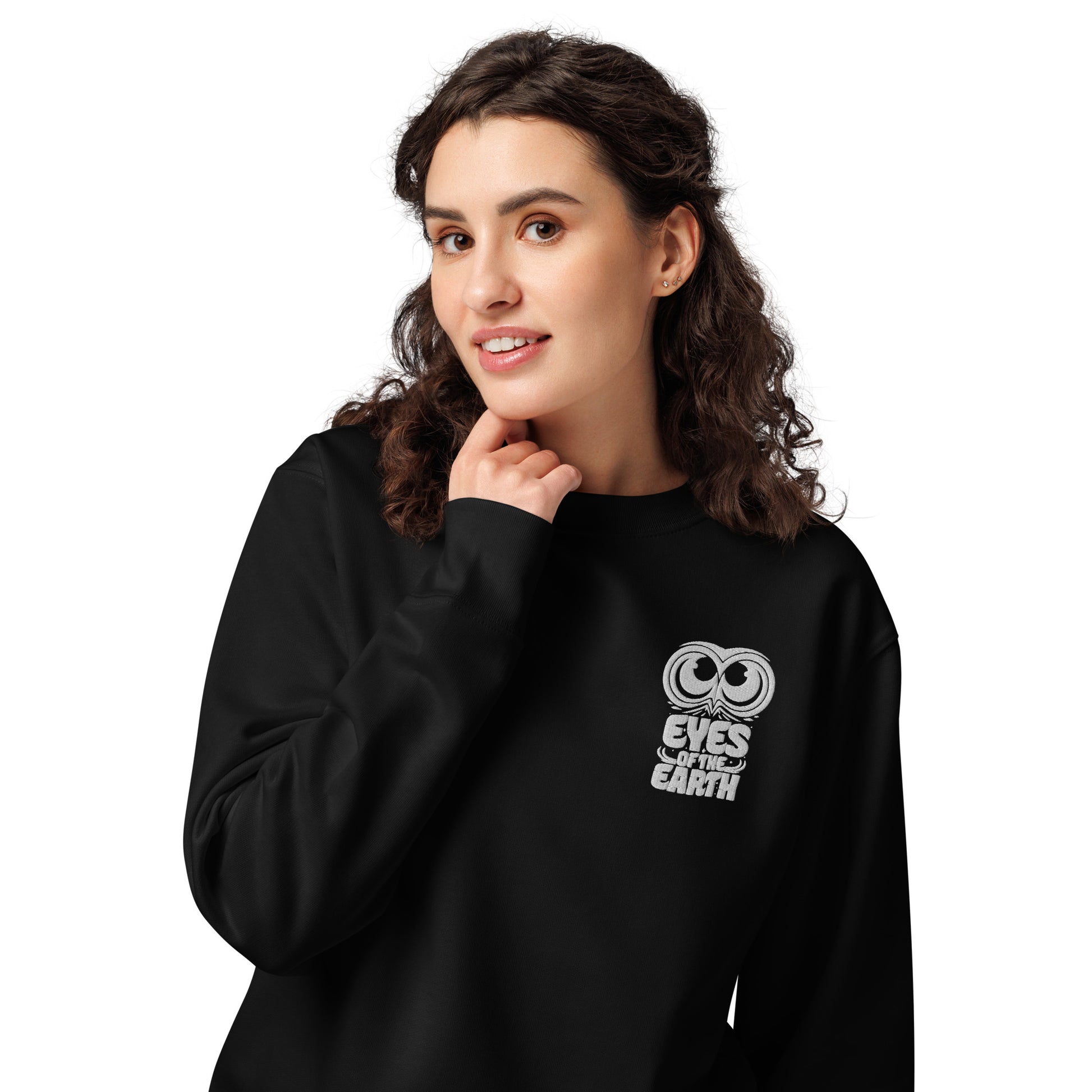 Owl Unisex Organic Sweatshirt: 'Eyes of the Earth' in Fall | Sustainable Fashion USA Dudeily