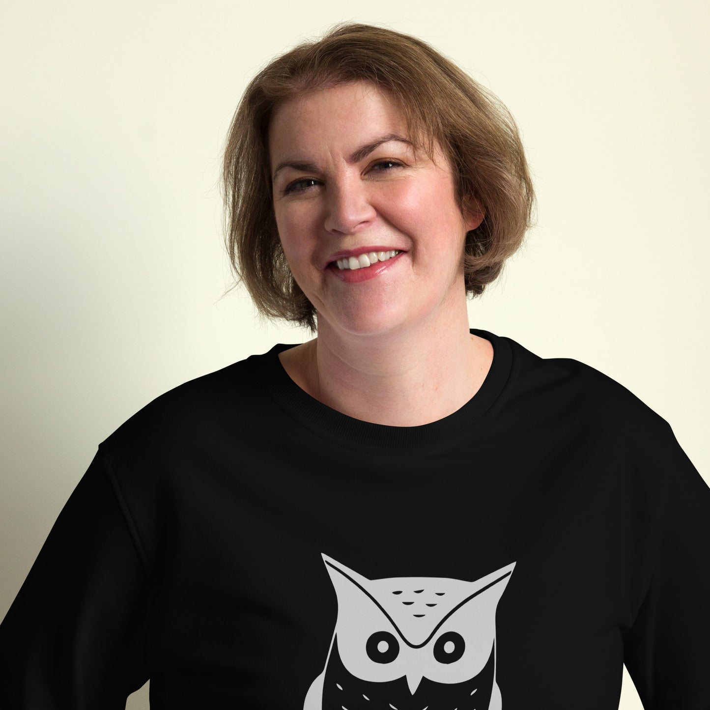Unisex Organic Sweatshirt: 'Hoo's Watching You? Just Nature' | Sustainable Owl Fashion USA Dudeily
