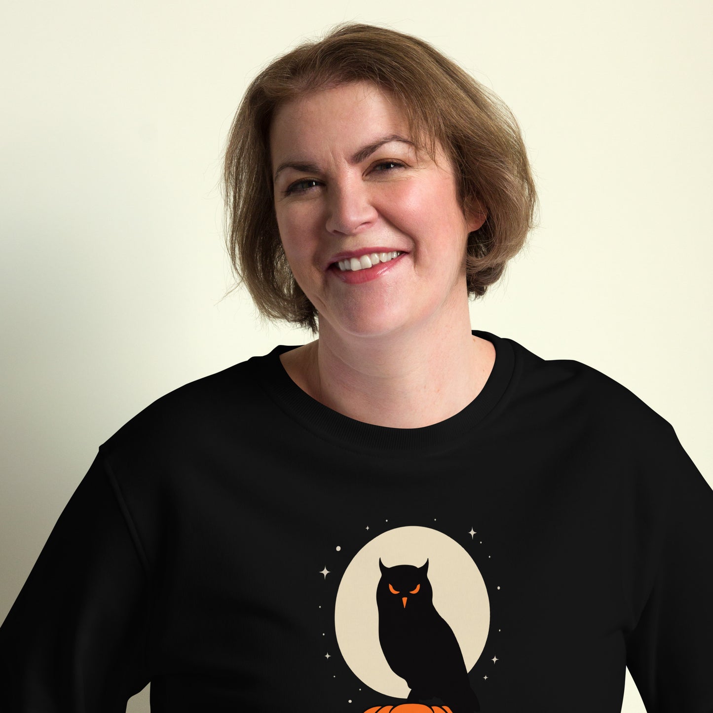 Unisex Organic Sweatshirt: Halloween Owl Cozy Eco-Friendly Style USA Dudeily