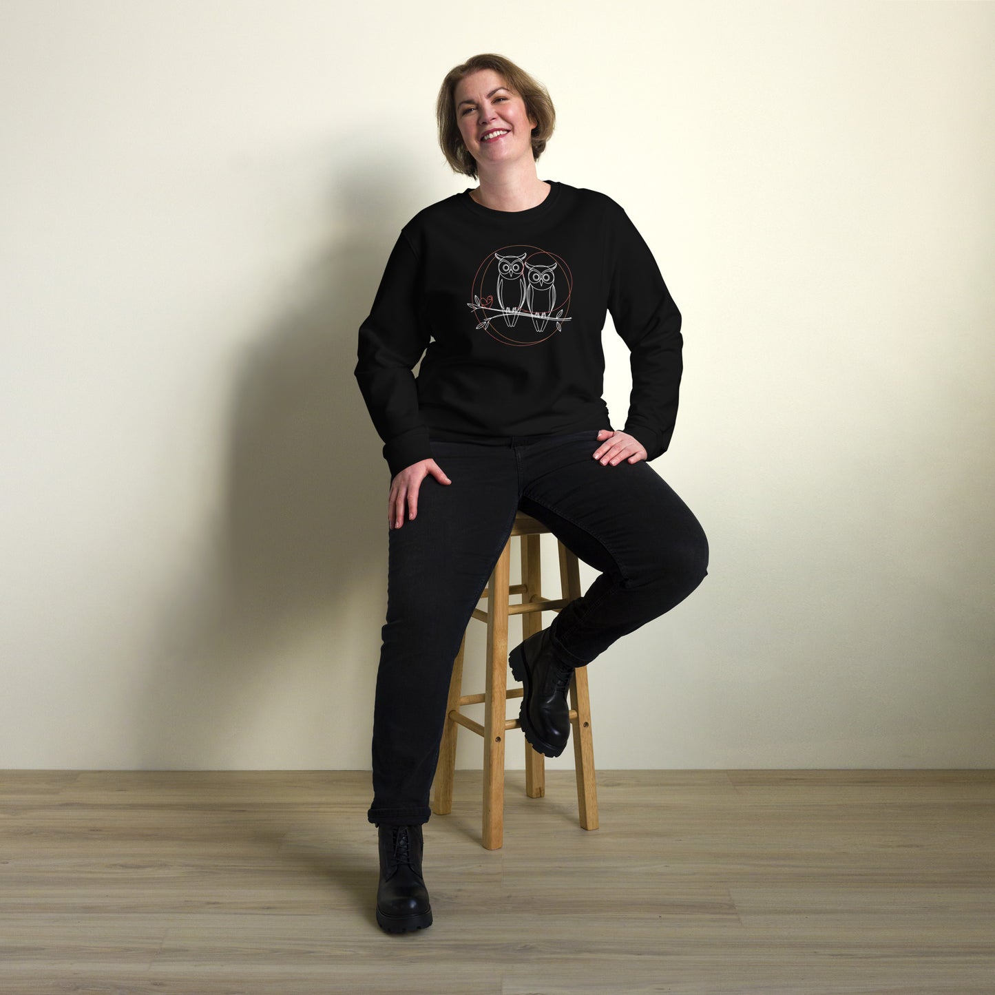 Unisex Organic Sweatshirt | Owl-Themed, Sustainable & Cozy Comfort Dudeily