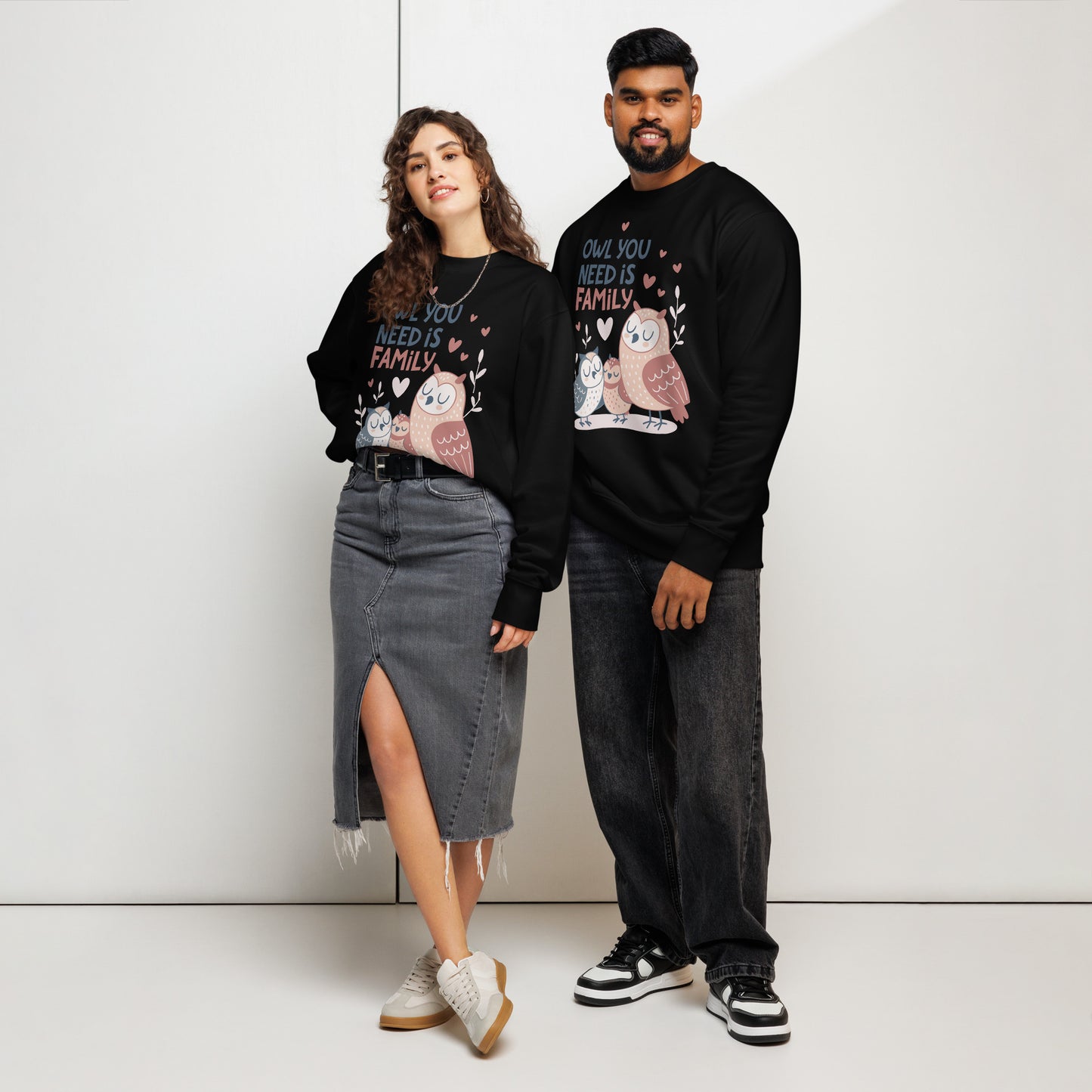 Unisex Organic Sweatshirt – OwlNest Sustainable Fashion for Cozy Family Day Vibes Dudeily