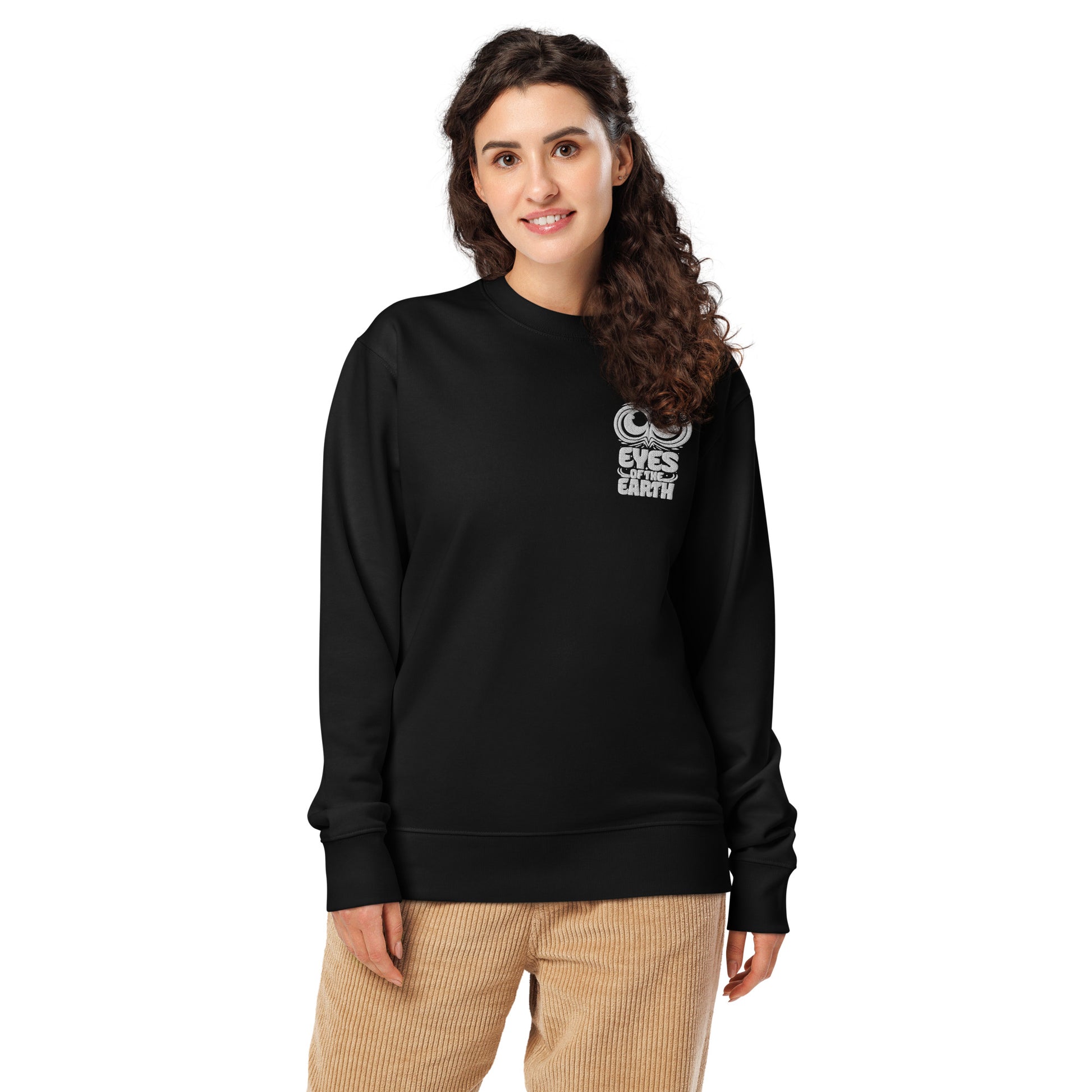 Owl Unisex Organic Sweatshirt: 'Eyes of the Earth' in Fall | Sustainable Fashion USA Dudeily