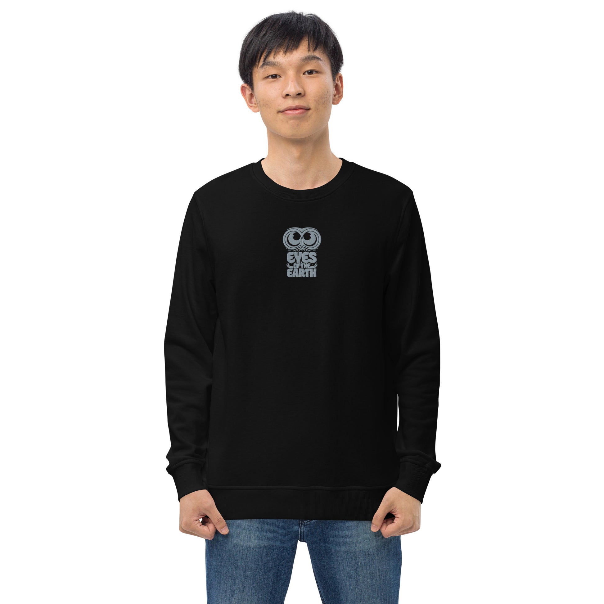 Owl Unisex Organic Sweatshirt: 'Eyes of the Earth' in Fall | Sustainable Fashion USA Dudeily