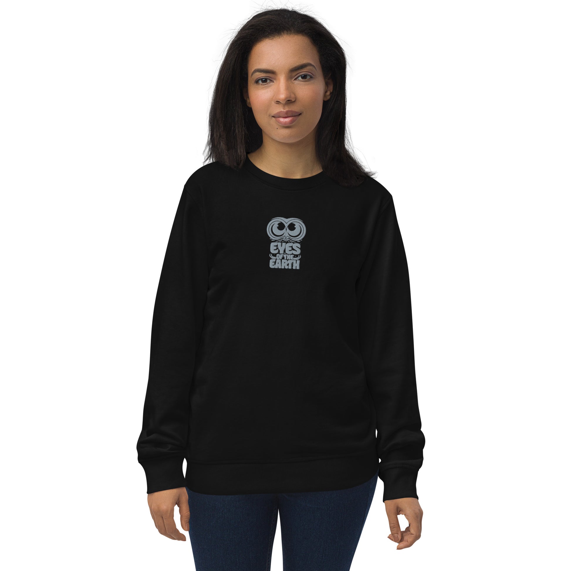 Owl Unisex Organic Sweatshirt: 'Eyes of the Earth' in Fall | Sustainable Fashion USA Dudeily