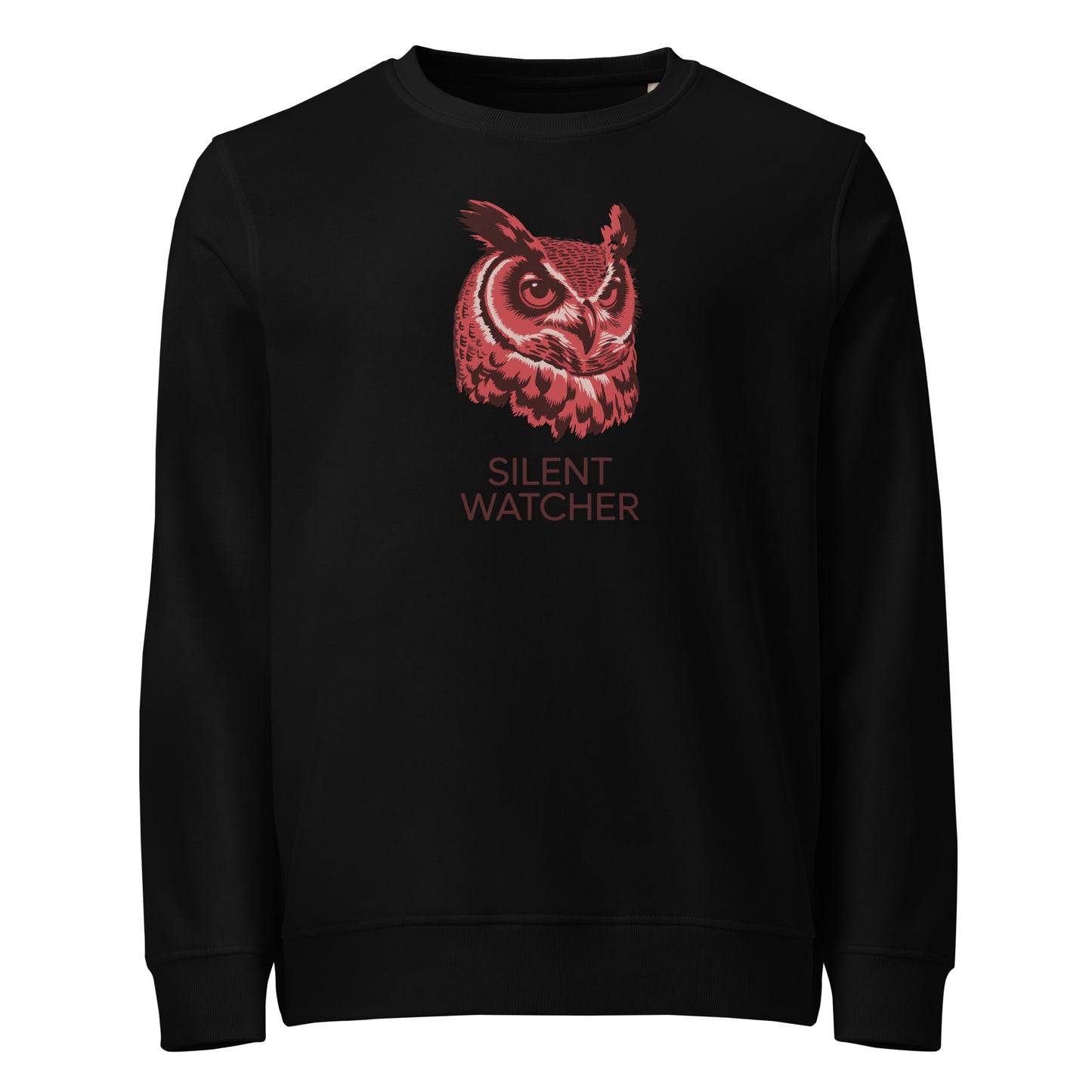Unisex Organic Sweatshirt: 'Silent Watcher' in Fall | Ethical Owl Clothing USA Dudeily