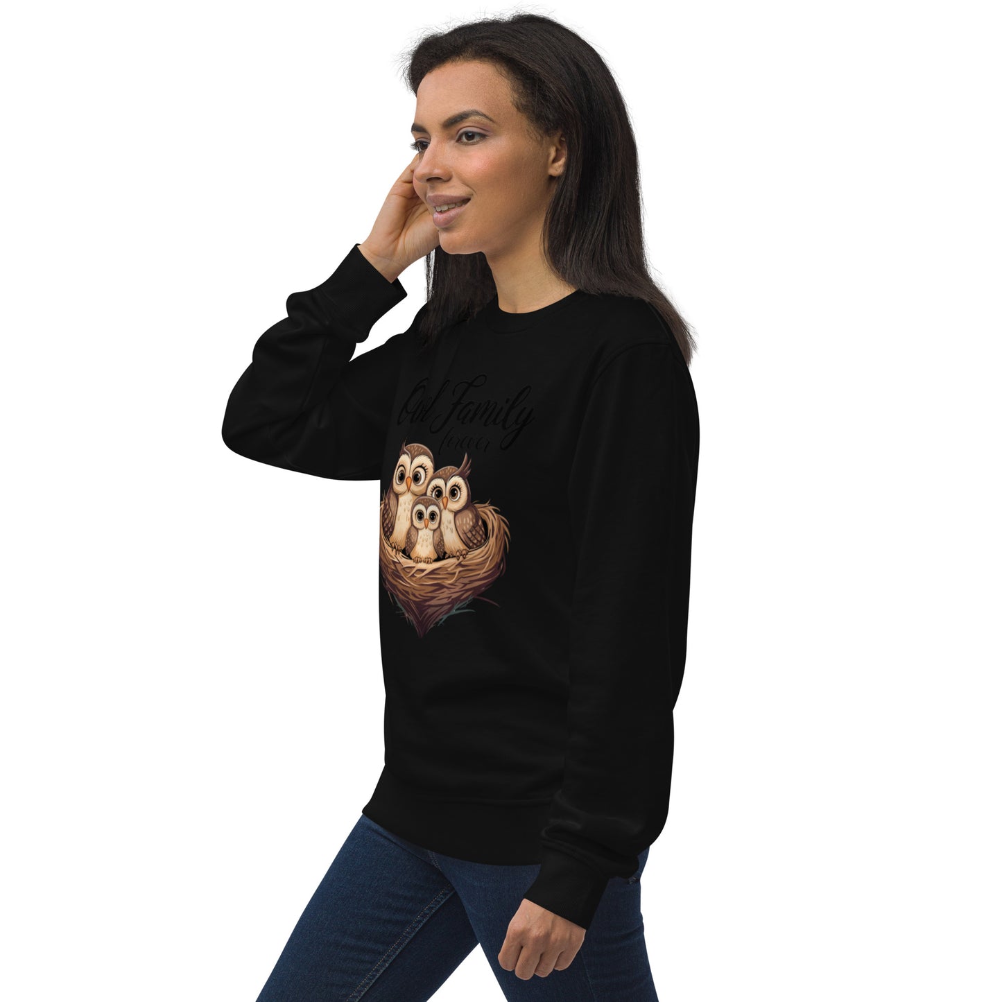 Owl-Themed Unisex Organic Sweatshirt | Eco-Friendly & Stylish Dudeily