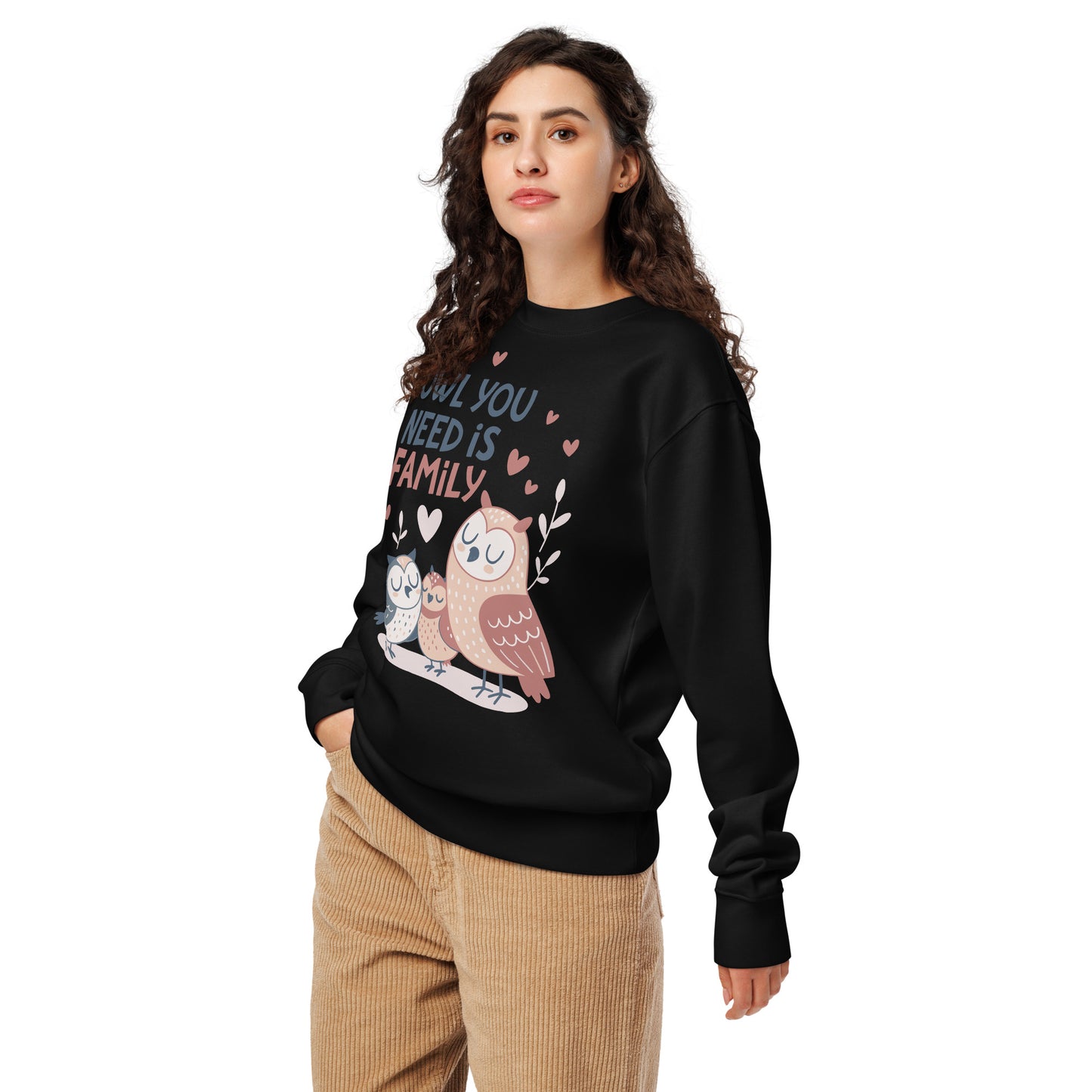 Unisex Organic Sweatshirt – OwlNest Sustainable Fashion for Cozy Family Day Vibes Dudeily