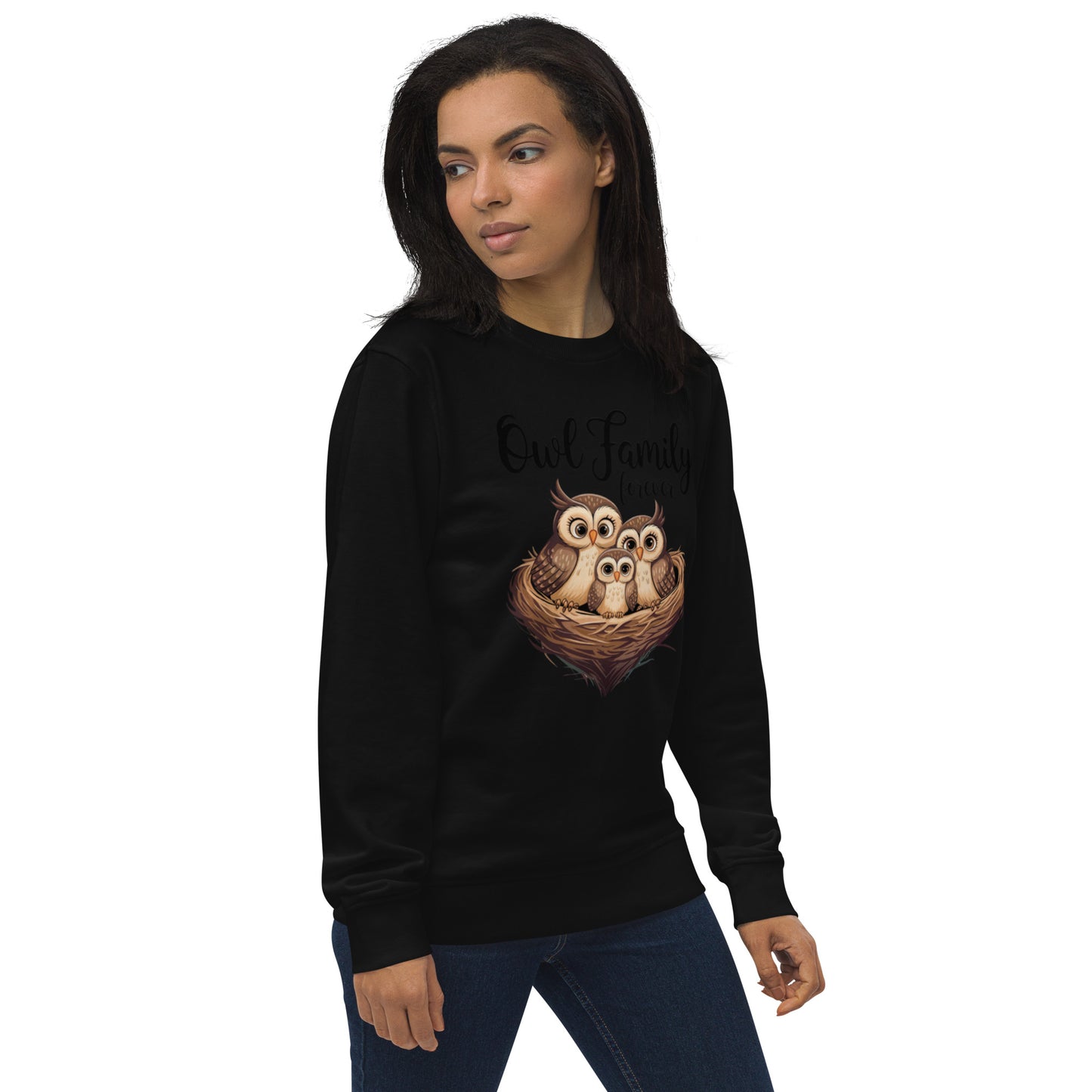Owl-Themed Unisex Organic Sweatshirt | Eco-Friendly & Stylish Dudeily