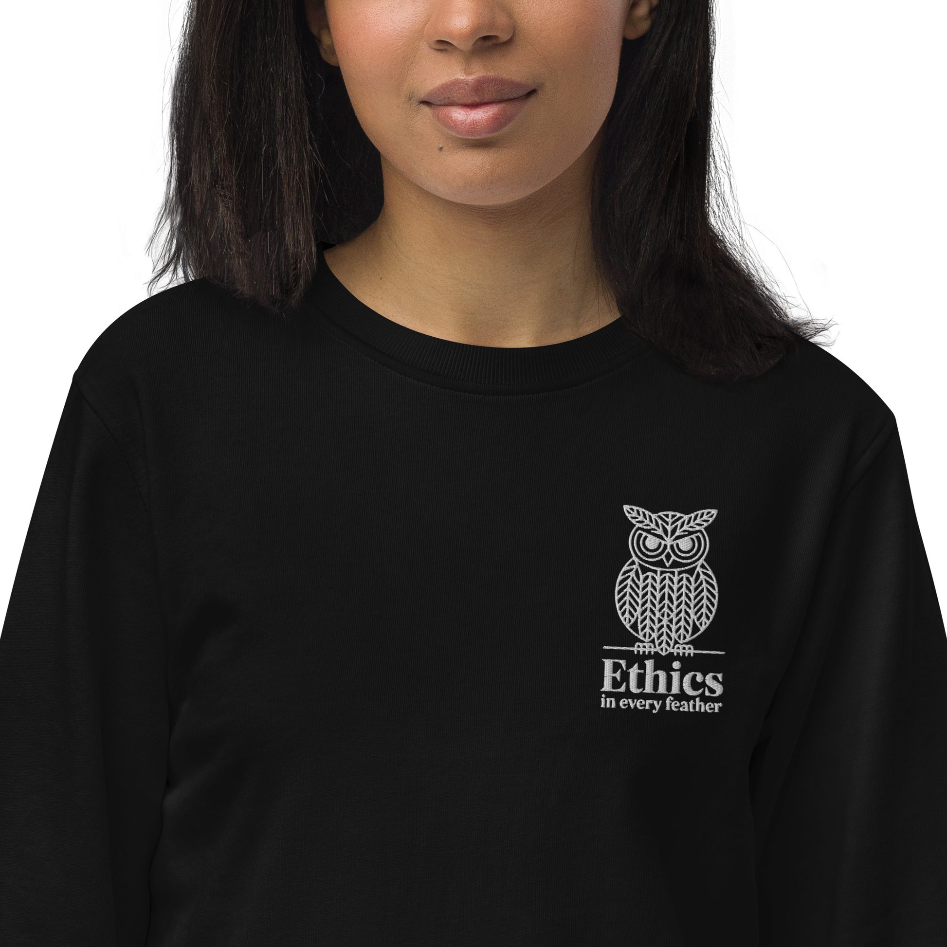 Owl Unisex Organic Sweatshirt – "Ethics in Every Feather" | Sustainable Fashion USA Dudeily