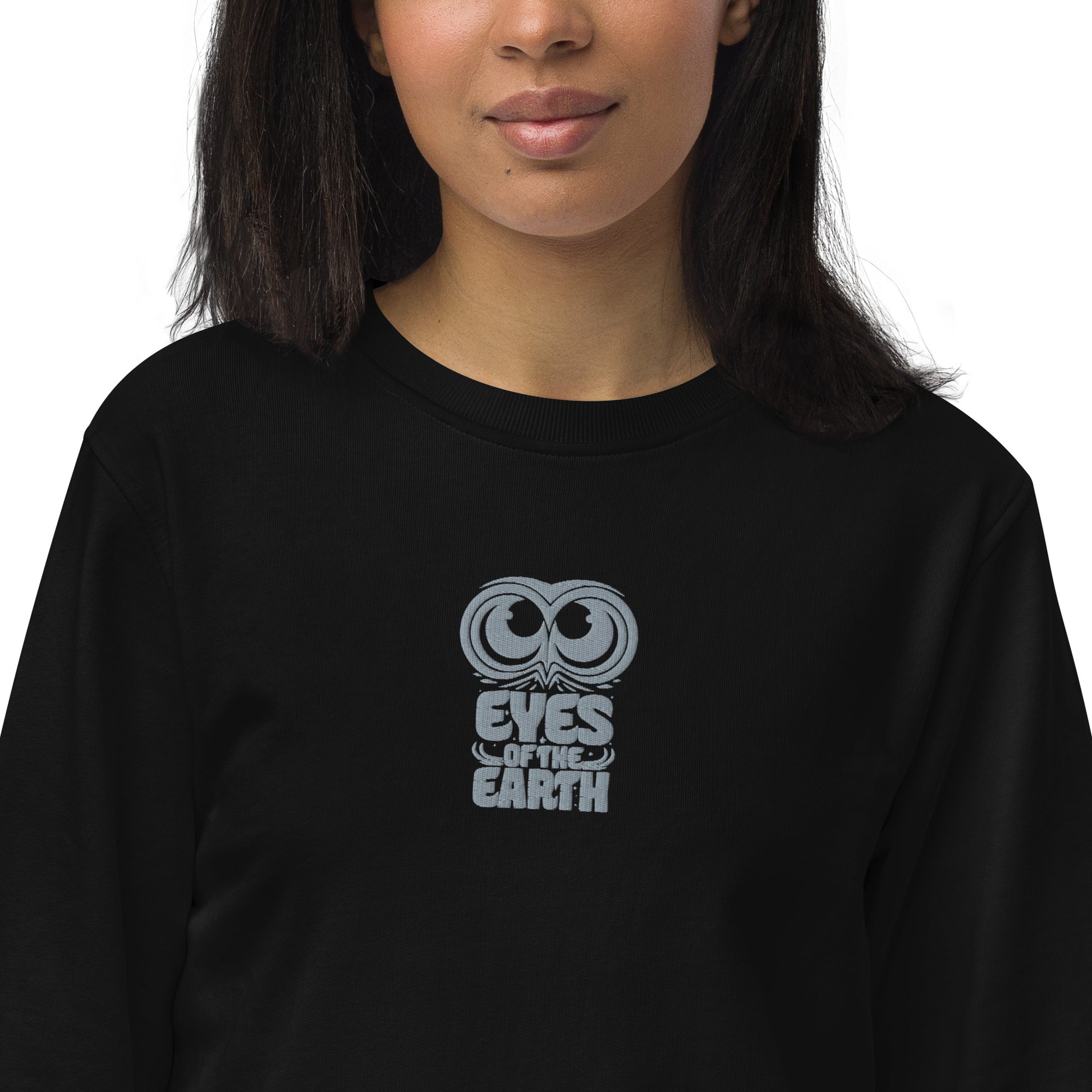 Owl Unisex Organic Sweatshirt: 'Eyes of the Earth' in Fall | Sustainable Fashion USA Dudeily