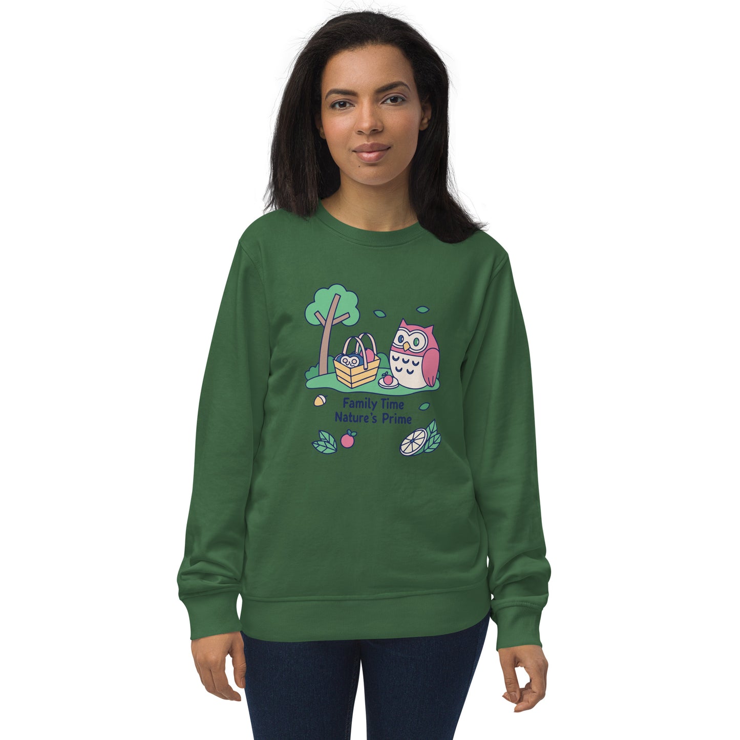Unisex organic sweatshirt Bottle Green Dudeily