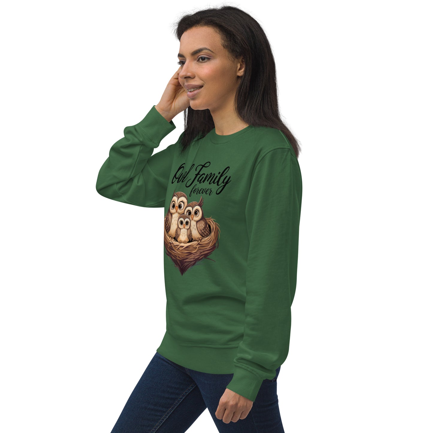 Owl-Themed Unisex Organic Sweatshirt | Eco-Friendly & Stylish Dudeily