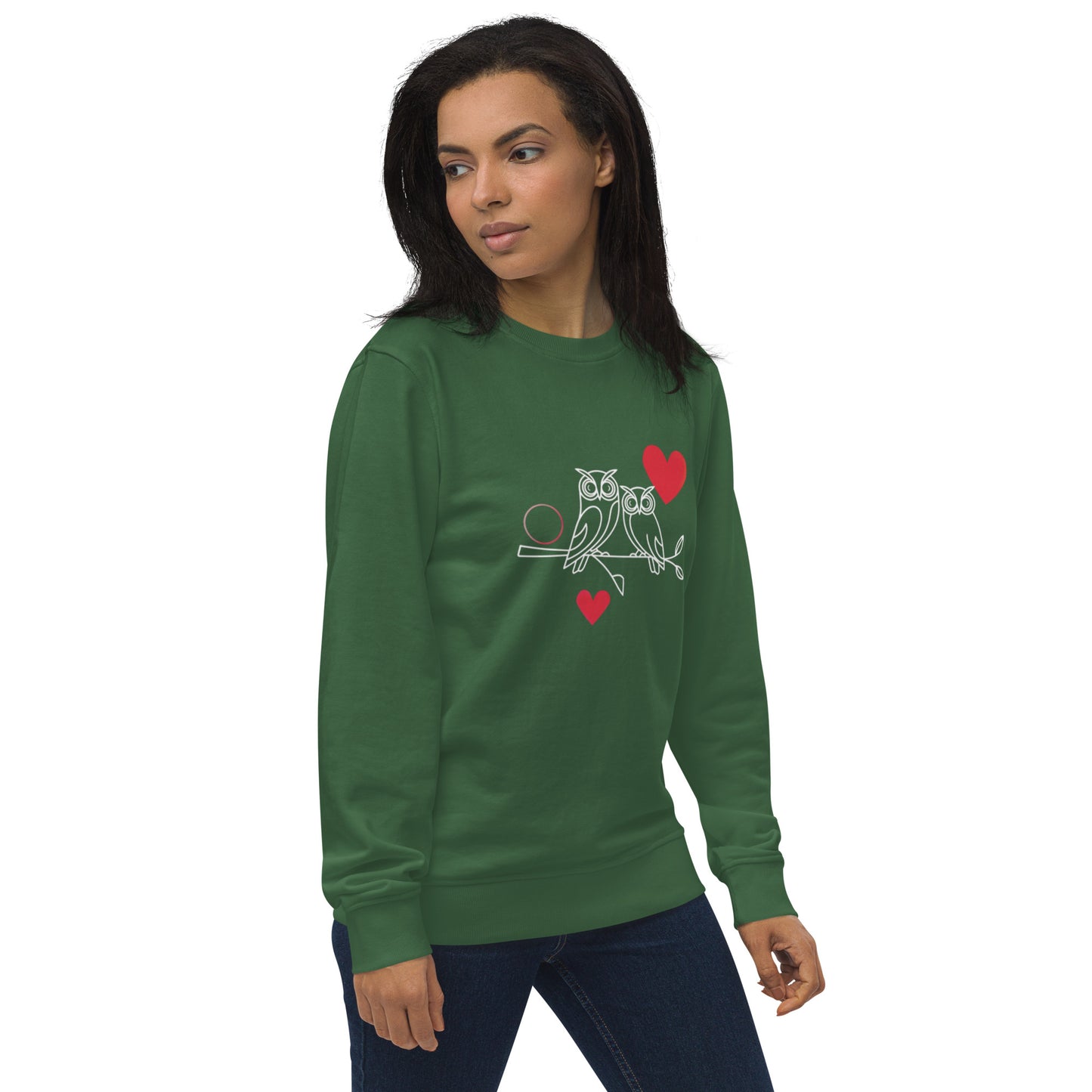 Owl-Themed Unisex Organic Sweatshirt | Sustainable & Cozy Apparel Dudeily