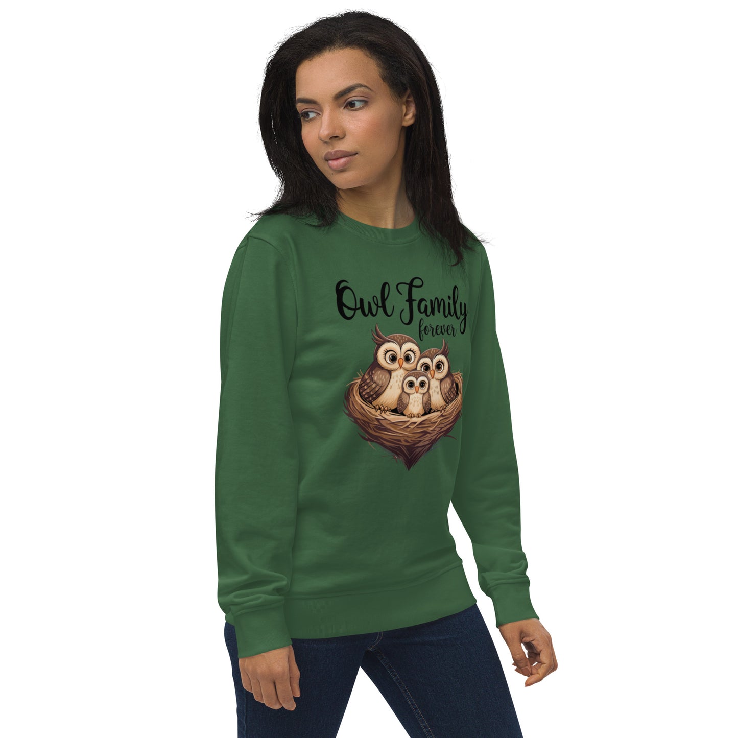 Owl-Themed Unisex Organic Sweatshirt | Eco-Friendly & Stylish Dudeily