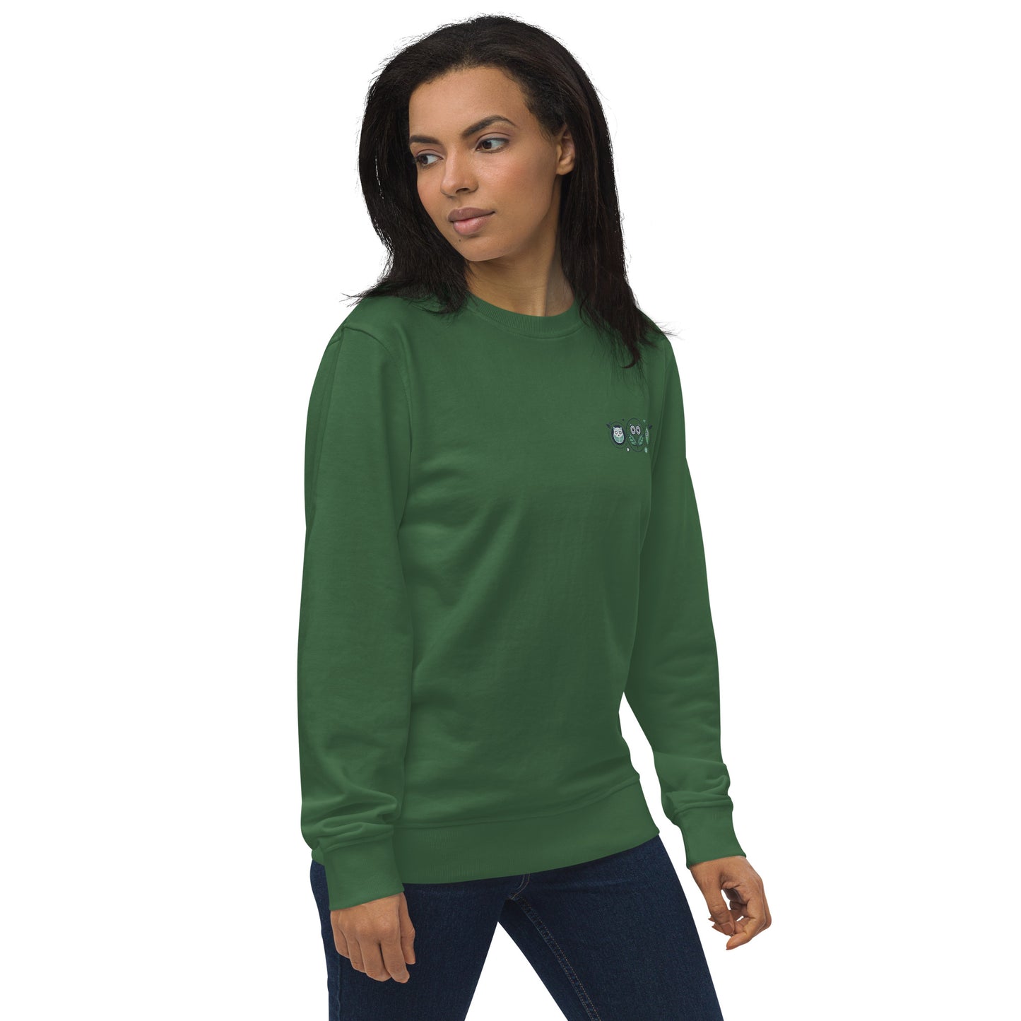 Unisex Organic Sweatshirt: Nature’s Union | Owl Embroidered Sustainable Fashion USA Dudeily