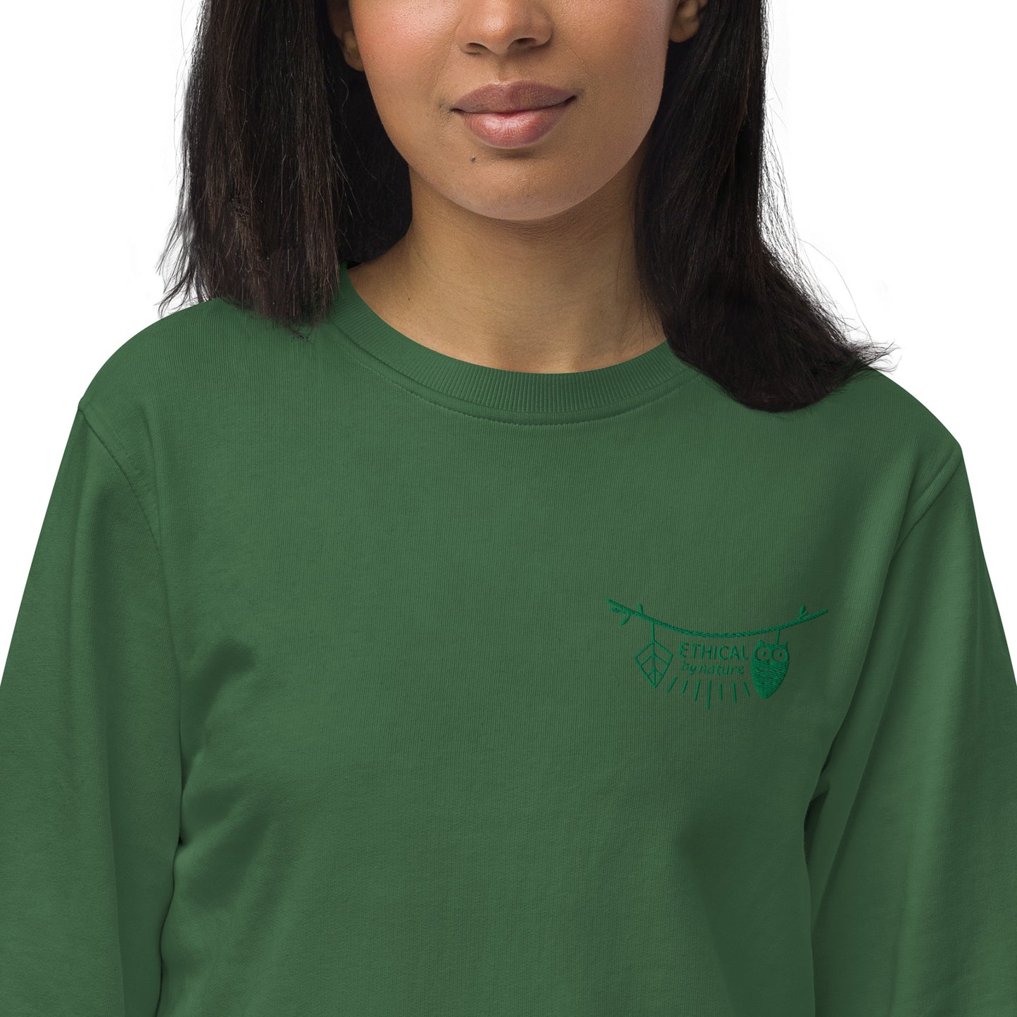 Unisex Organic Sweatshirt: Ethical by Nature | Owl Embroidered Sustainable Fashion USA by Dudeily Dudeily