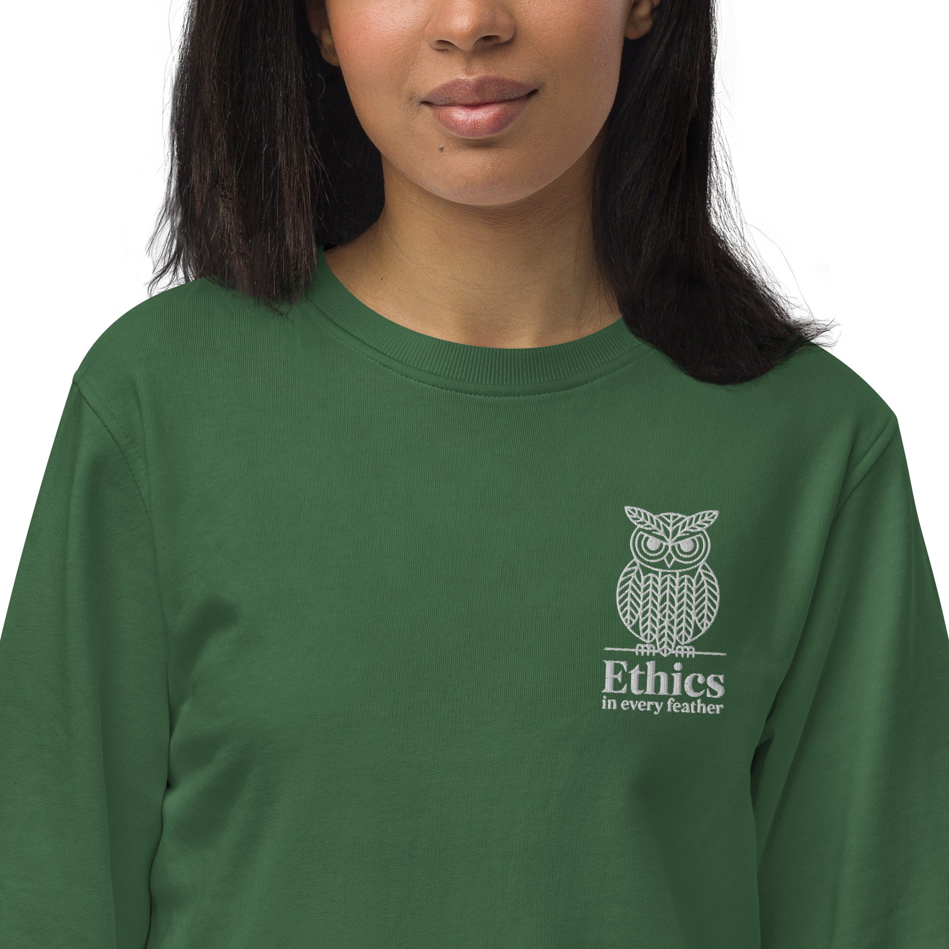 Owl Unisex Organic Sweatshirt – "Ethics in Every Feather" | Sustainable Fashion USA Dudeily
