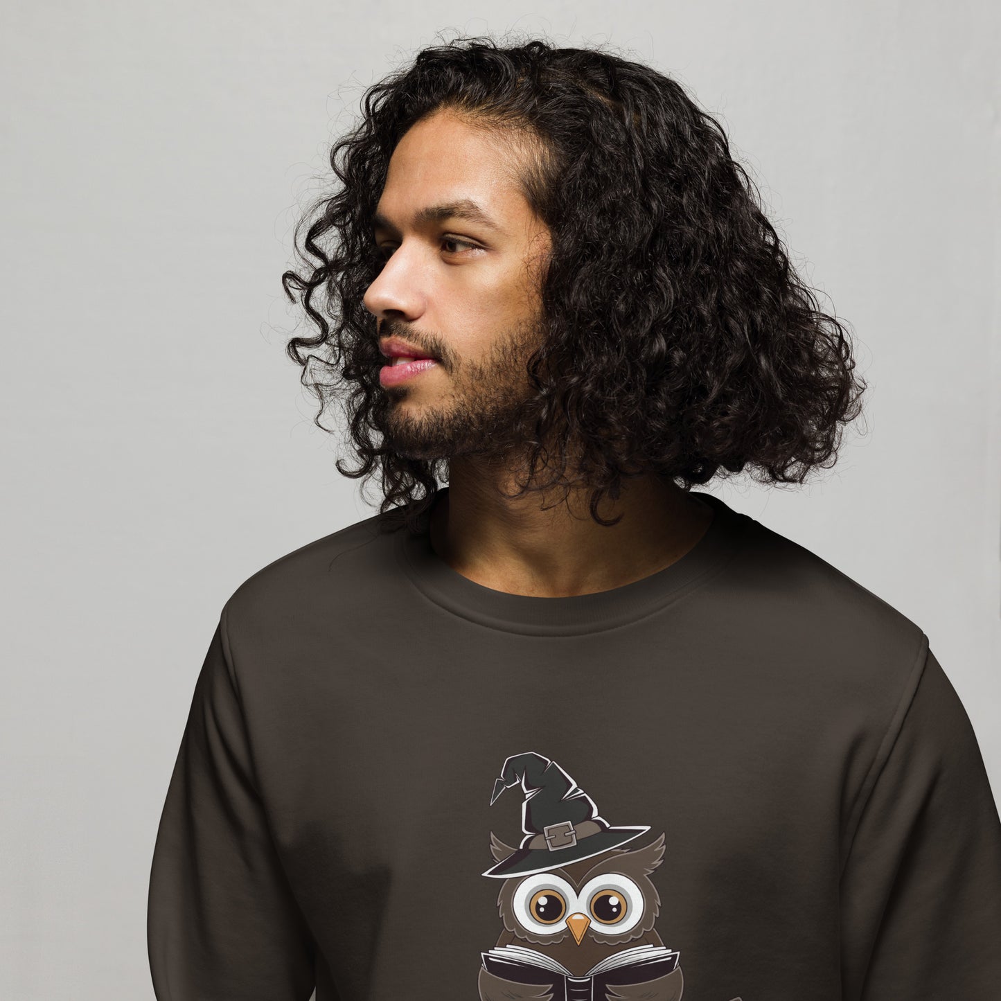 Unisex Organic Sweatshirt: Halloween Owl Cozy Eco-Friendly Style USA Dudeily