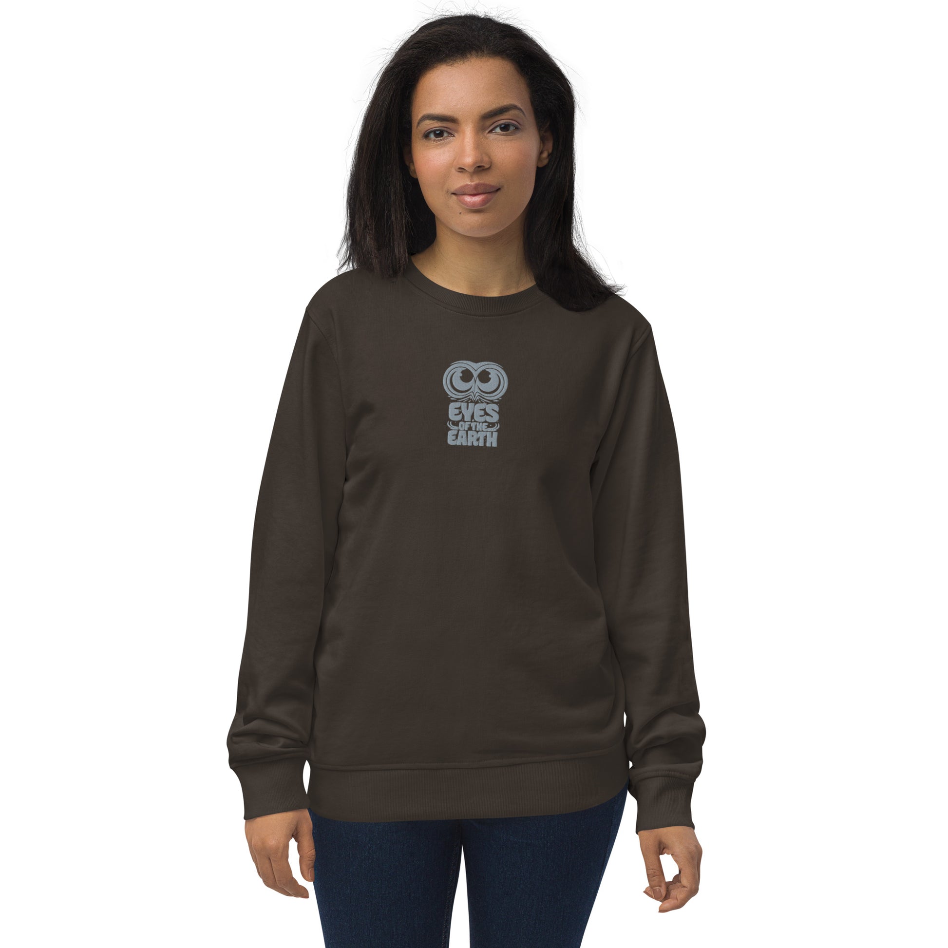 Owl Unisex Organic Sweatshirt: 'Eyes of the Earth' in Fall | Sustainable Fashion USA Dudeily