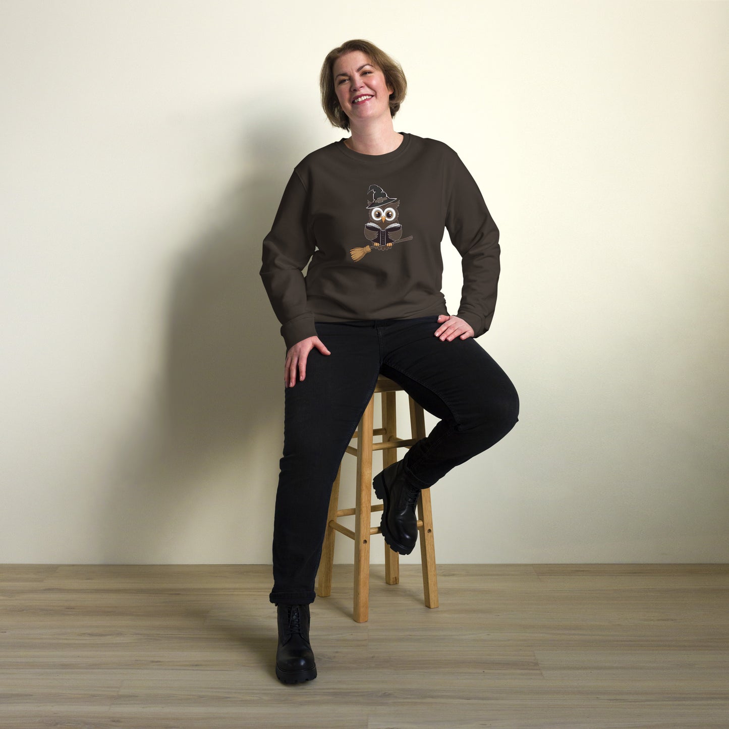 Unisex Organic Sweatshirt: Halloween Owl Cozy Eco-Friendly Style USA Dudeily