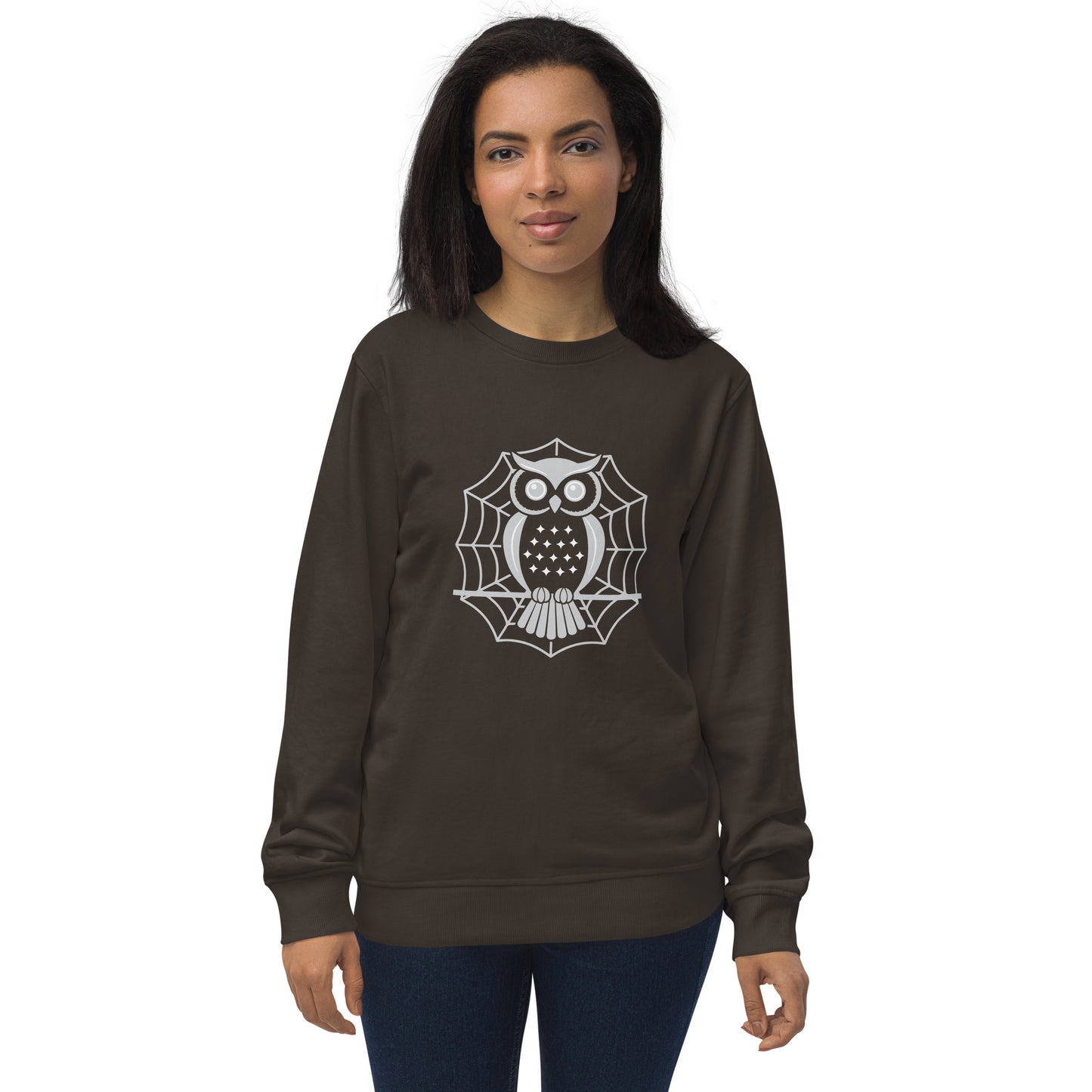 Unisex Organic Sweatshirt: Halloween Owl Cozy Sustainable Style USA Dudeily