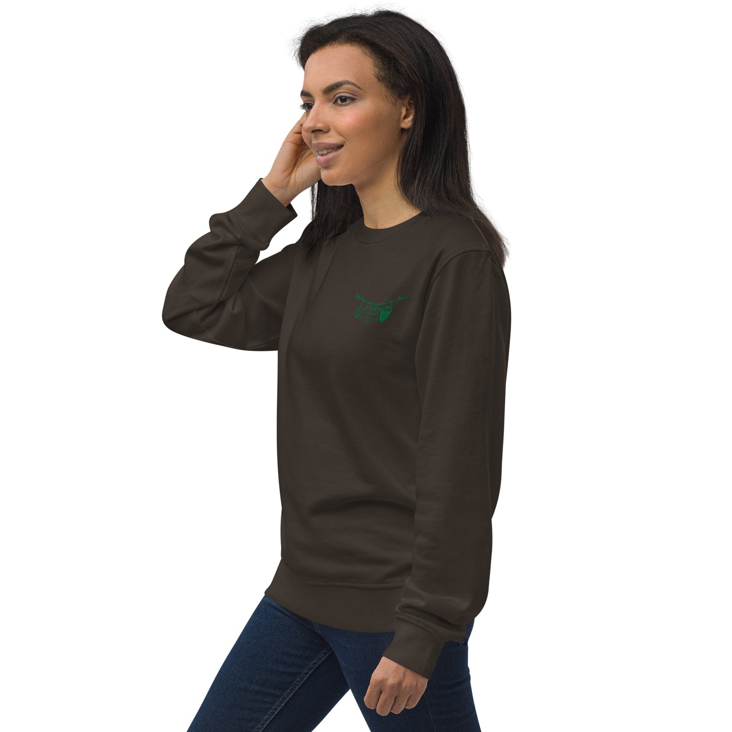 Unisex Organic Sweatshirt: Ethical by Nature | Owl Embroidered Sustainable Fashion USA by Dudeily Dudeily