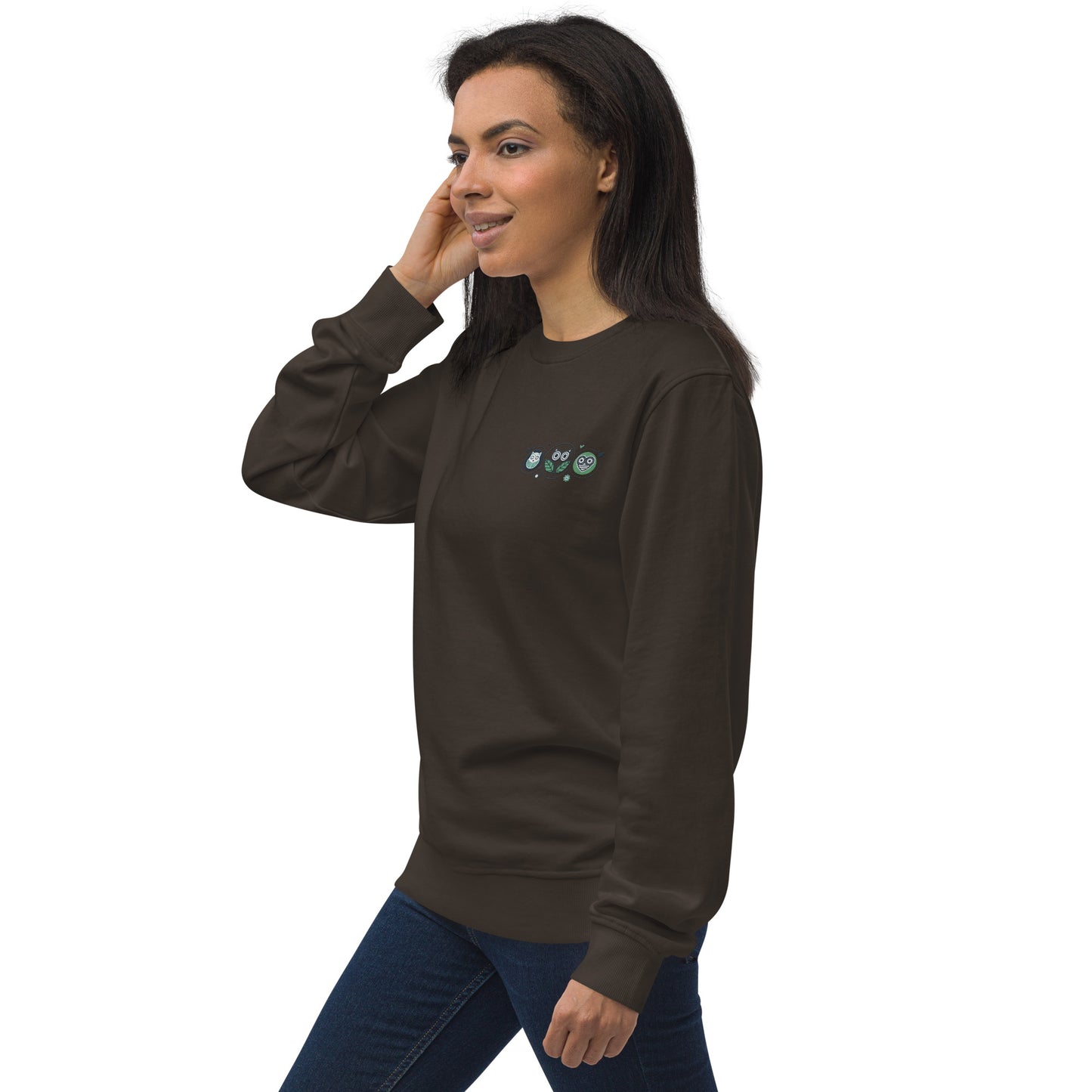 Unisex Organic Sweatshirt: Nature’s Union | Owl Embroidered Sustainable Fashion USA Dudeily