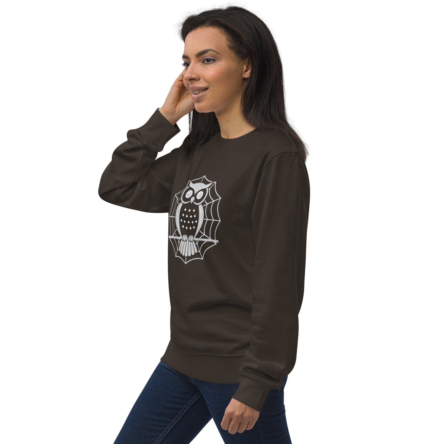 Unisex Organic Sweatshirt: Halloween Owl Cozy Sustainable Style USA Dudeily