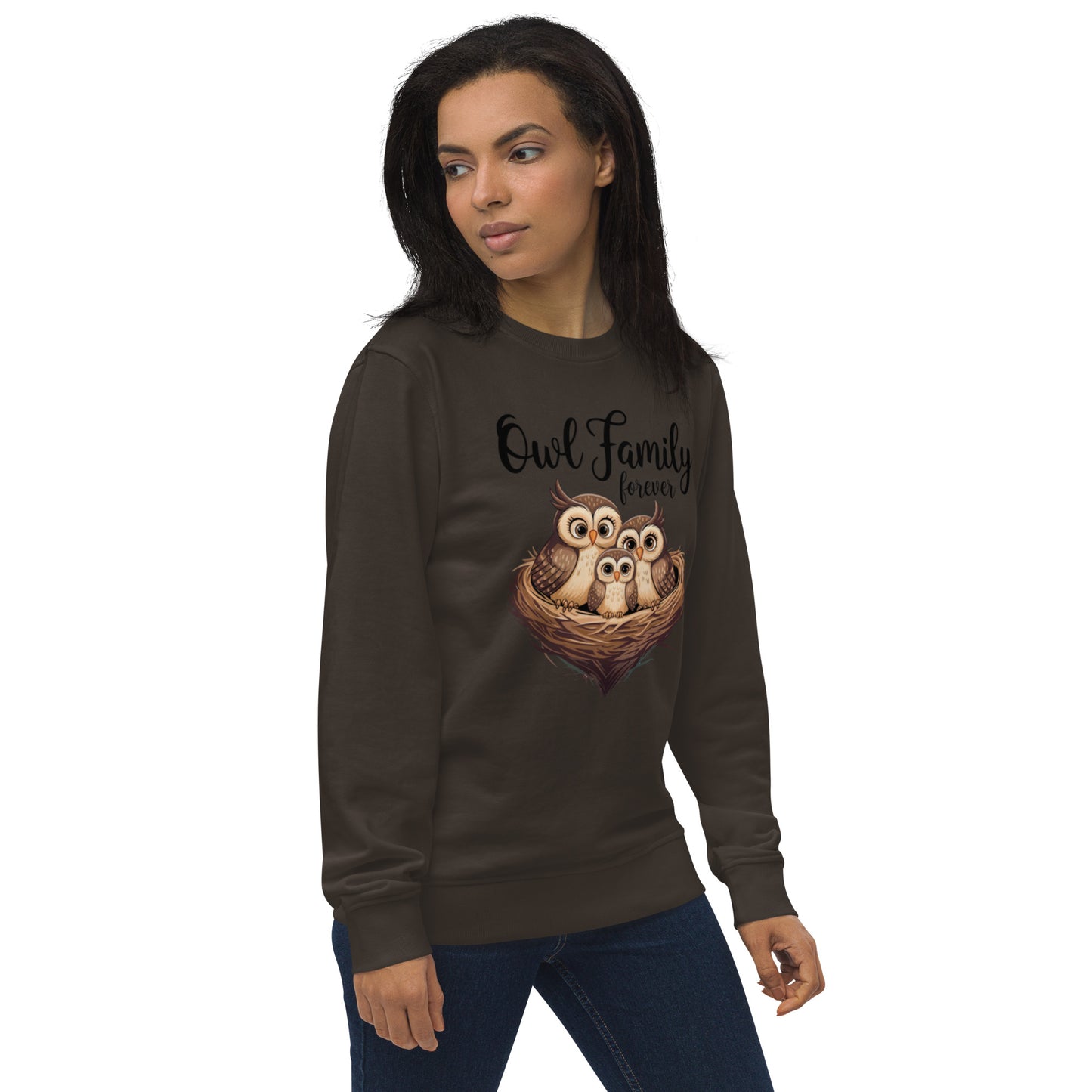 Owl-Themed Unisex Organic Sweatshirt | Eco-Friendly & Stylish Dudeily