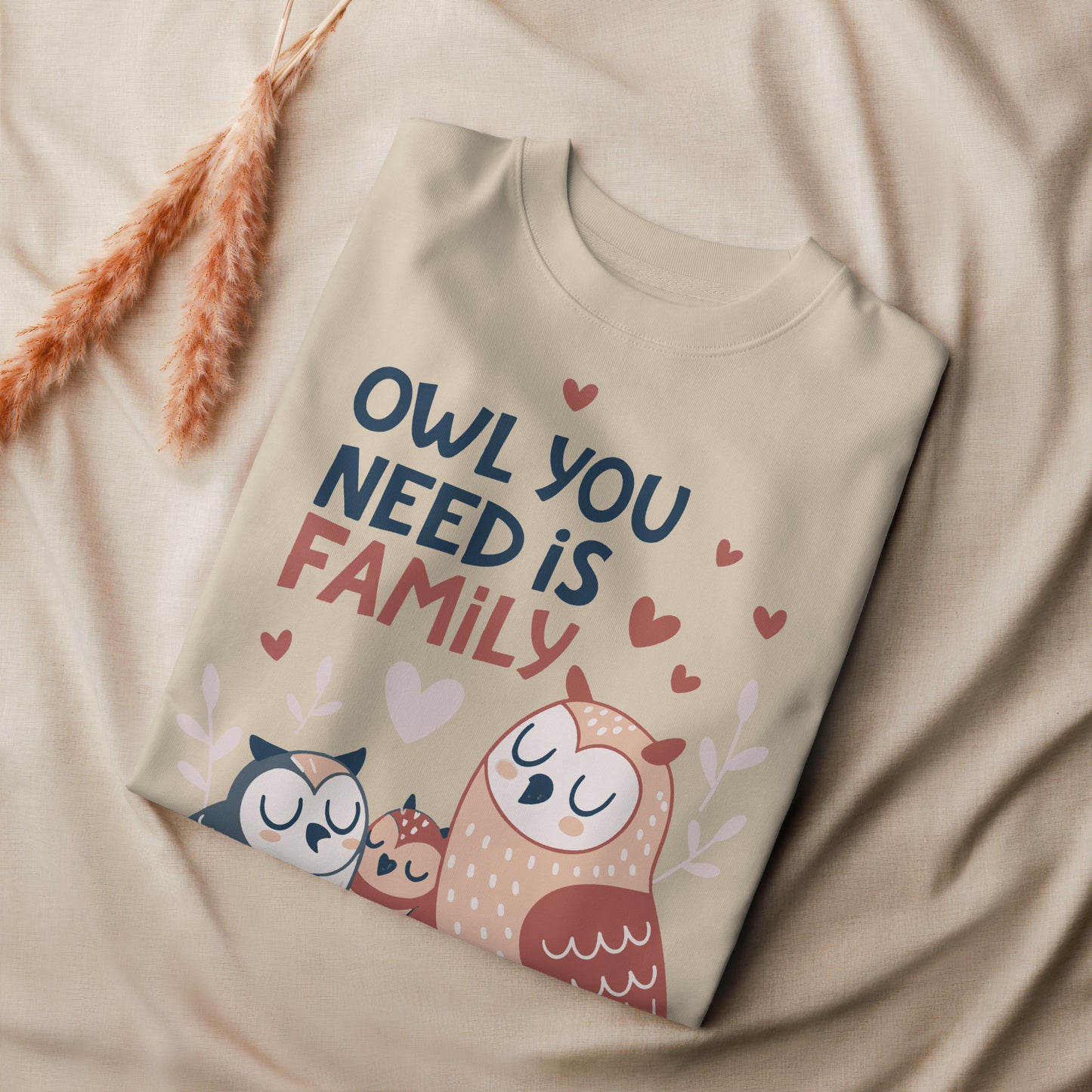 Unisex Organic Sweatshirt – OwlNest Sustainable Fashion for Cozy Family Day Vibes Dudeily