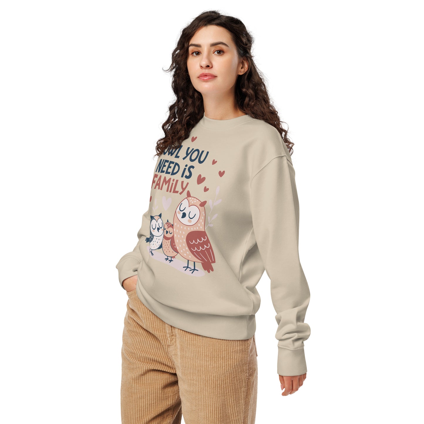 Unisex Organic Sweatshirt – OwlNest Sustainable Fashion for Cozy Family Day Vibes Dudeily