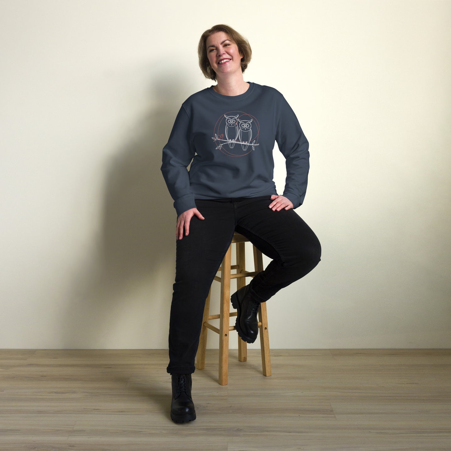 Unisex Organic Sweatshirt | Owl-Themed, Sustainable & Cozy Comfort Dudeily