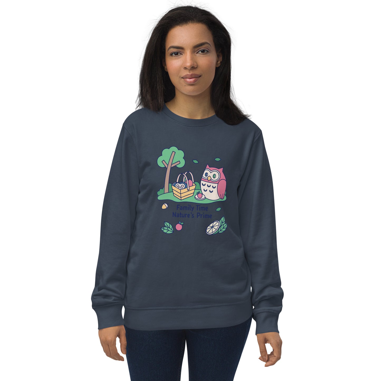 Unisex organic sweatshirt French Navy Dudeily