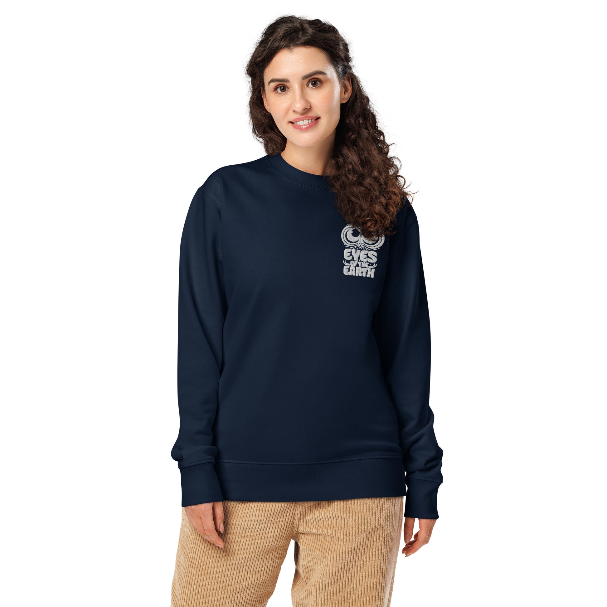 Owl Unisex Organic Sweatshirt: 'Eyes of the Earth' in Fall | Sustainable Fashion USA Dudeily