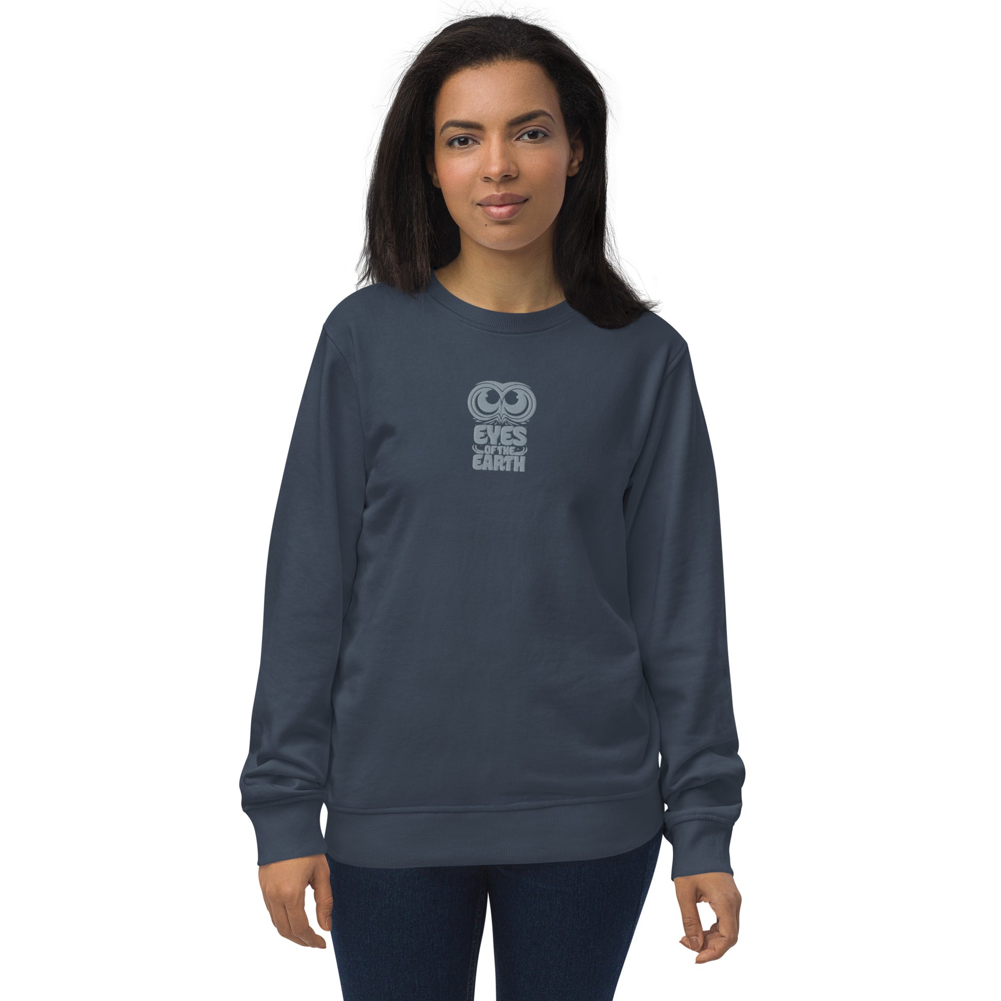 Owl Unisex Organic Sweatshirt: 'Eyes of the Earth' in Fall | Sustainable Fashion USA Dudeily