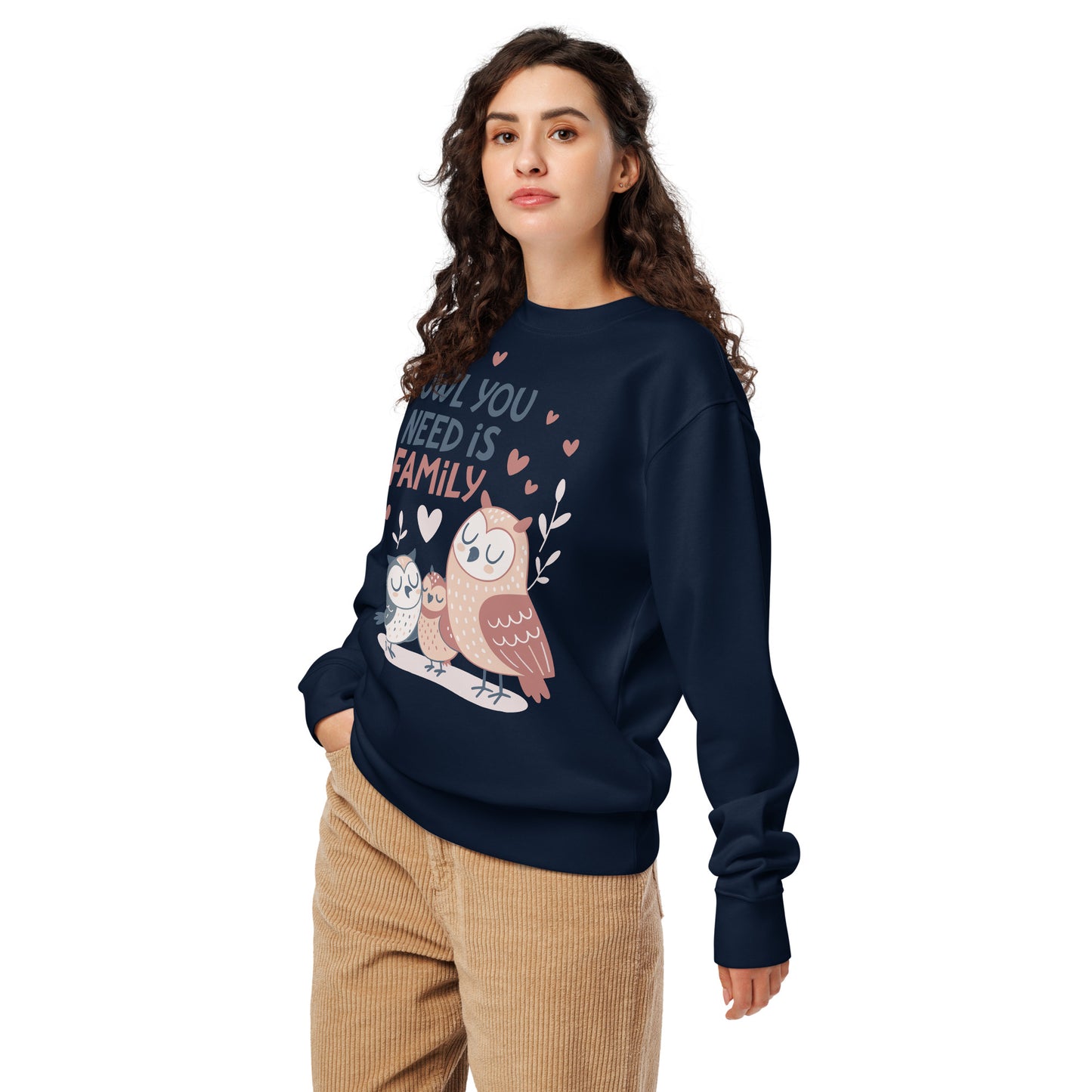 Unisex Organic Sweatshirt – OwlNest Sustainable Fashion for Cozy Family Day Vibes Dudeily