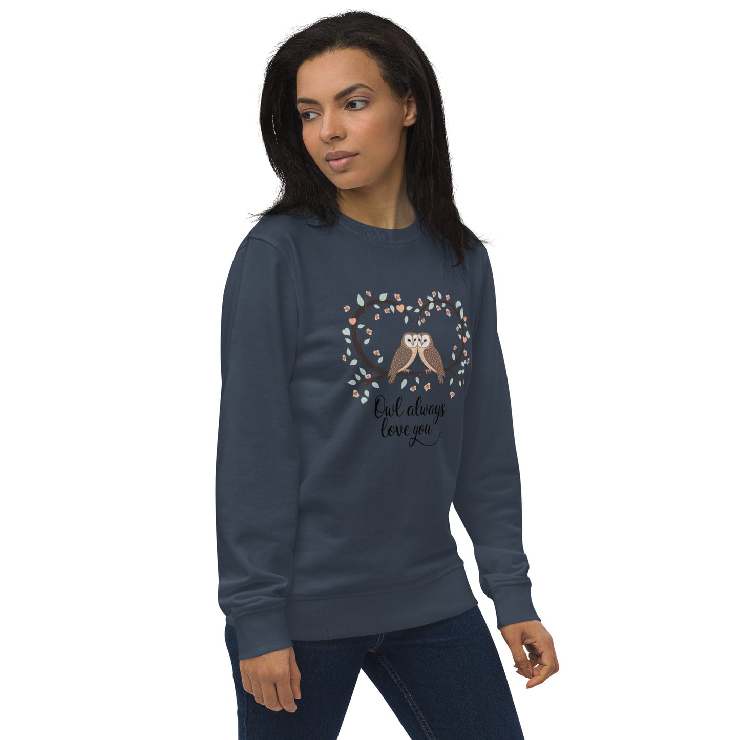 Owl-Themed Unisex Organic Sweatshirt | Sustainable & Cozy Fashion Dudeily