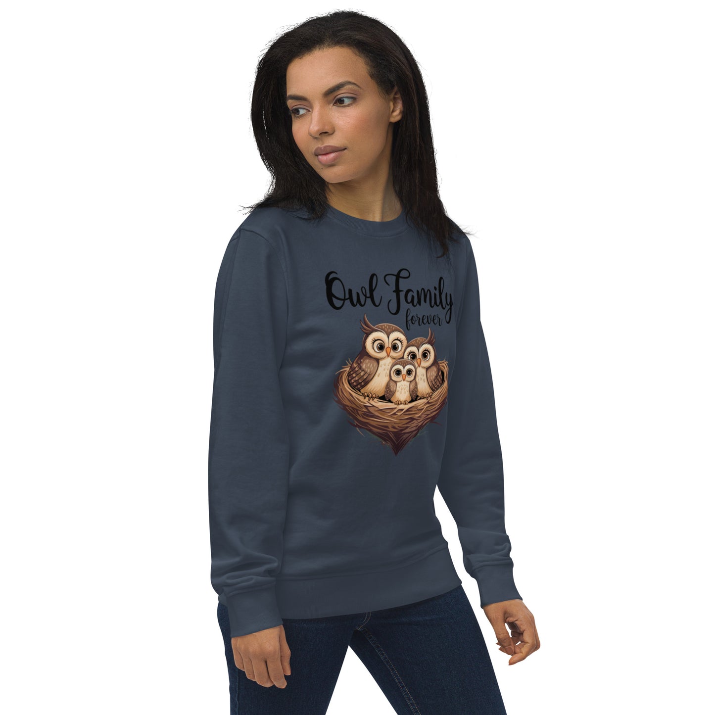 Owl-Themed Unisex Organic Sweatshirt | Eco-Friendly & Stylish Dudeily