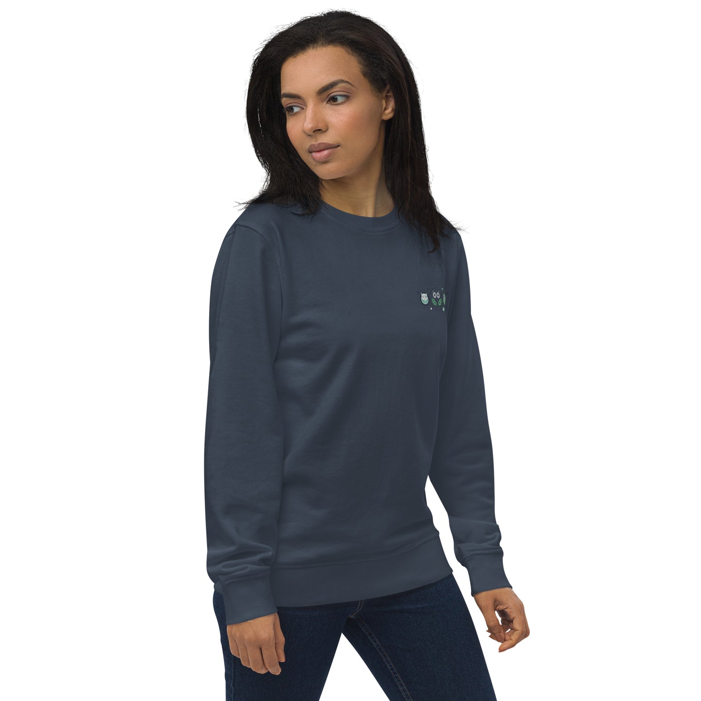 Unisex Organic Sweatshirt: Nature’s Union | Owl Embroidered Sustainable Fashion USA Dudeily