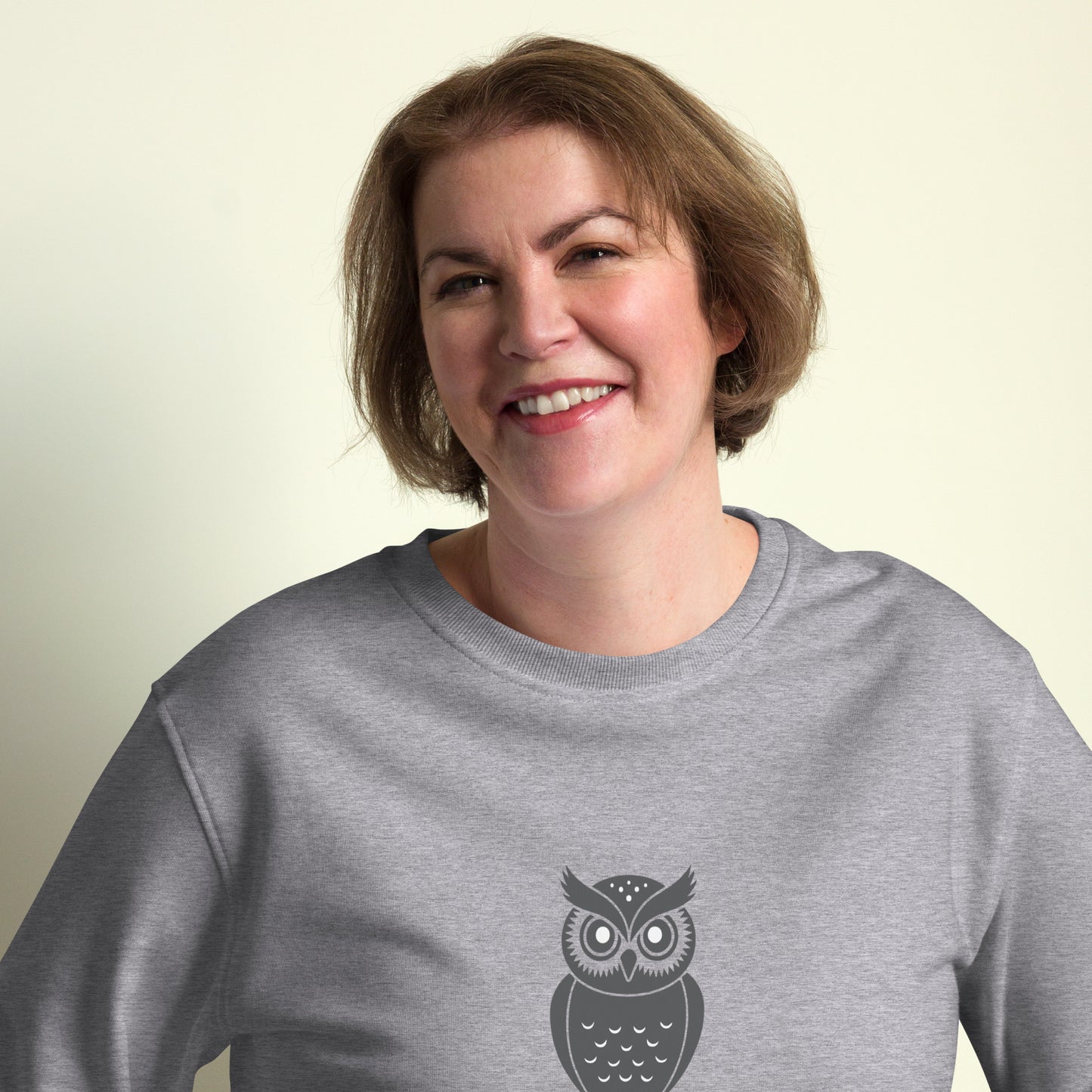 Unisex Organic Sweatshirt: Halloween Owl Spooky Sustainable Style | Eco-Friendly USA Dudeily