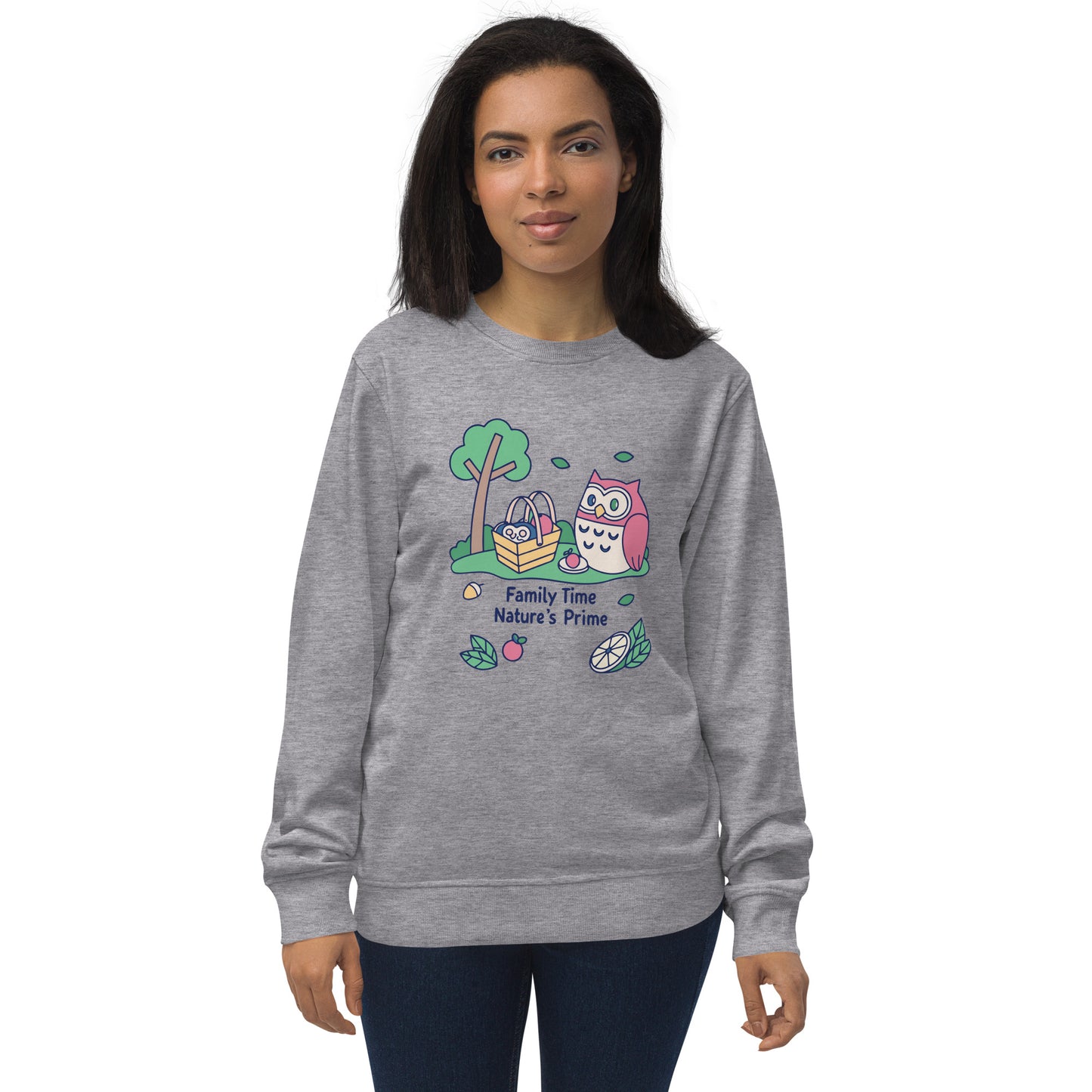 Unisex organic sweatshirt Grey Melange Dudeily