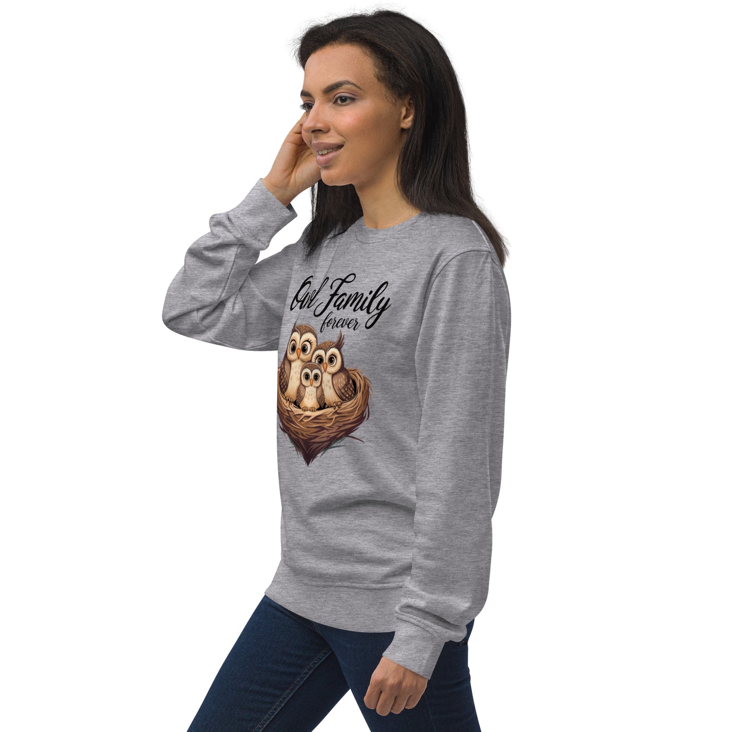 Owl-Themed Unisex Organic Sweatshirt | Eco-Friendly & Stylish Dudeily