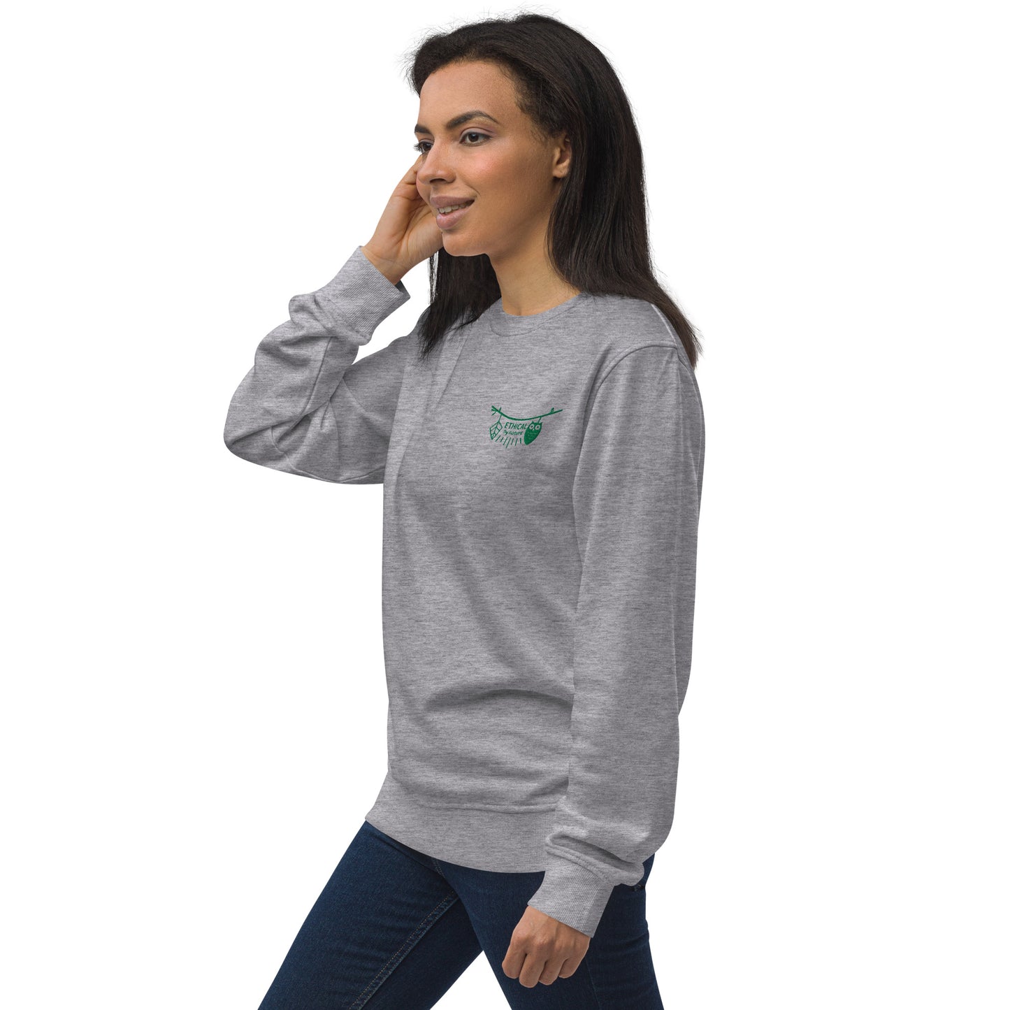 Unisex Organic Sweatshirt: Ethical by Nature | Owl Embroidered Sustainable Fashion USA by Dudeily Dudeily