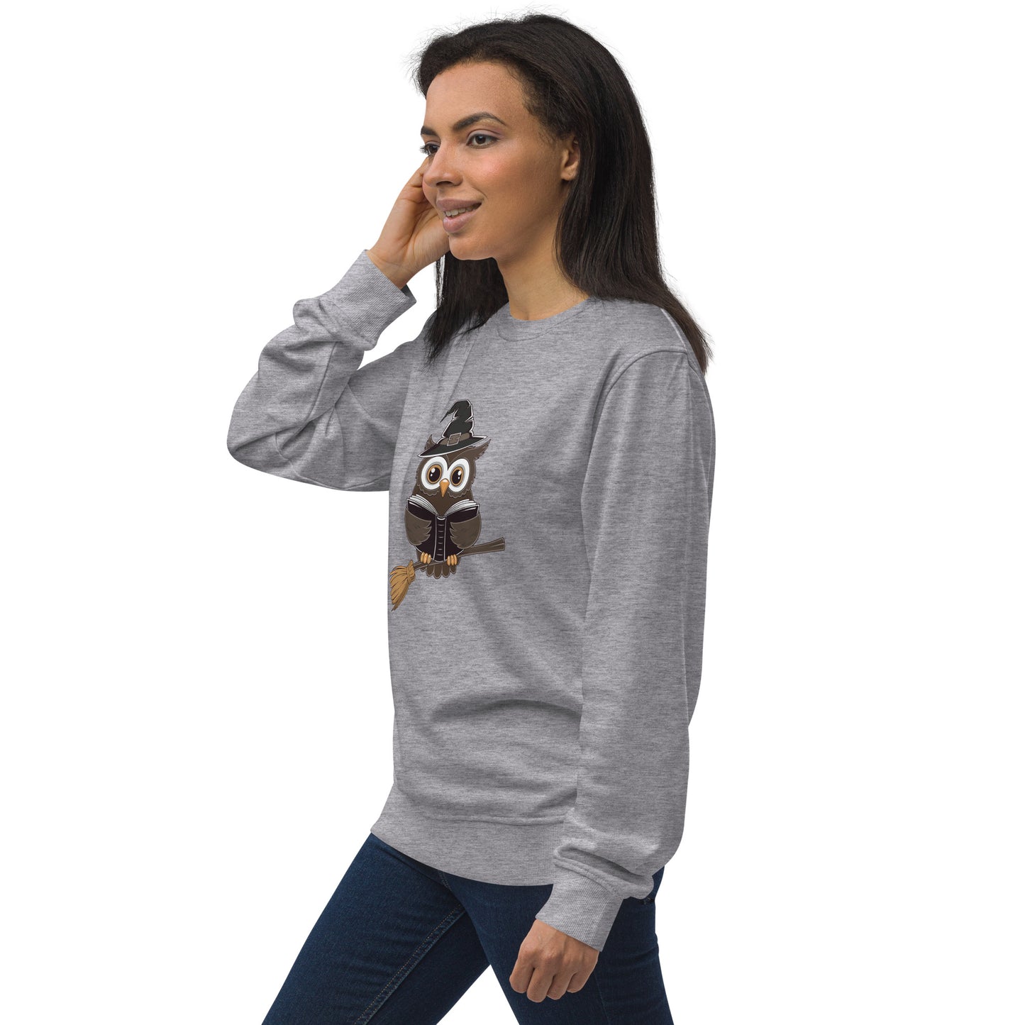 Unisex Organic Sweatshirt: Halloween Owl Cozy Eco-Friendly Style USA Dudeily