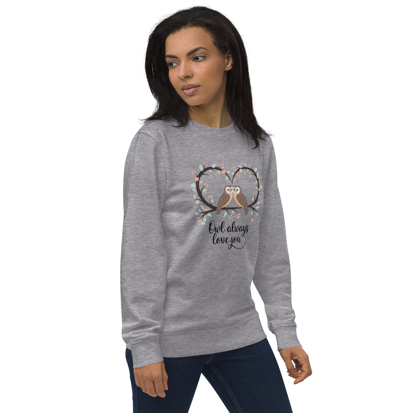 Owl-Themed Unisex Organic Sweatshirt | Sustainable & Cozy Fashion Dudeily